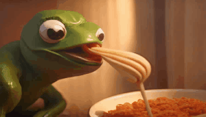 PEPE EATING SPAGHETTI