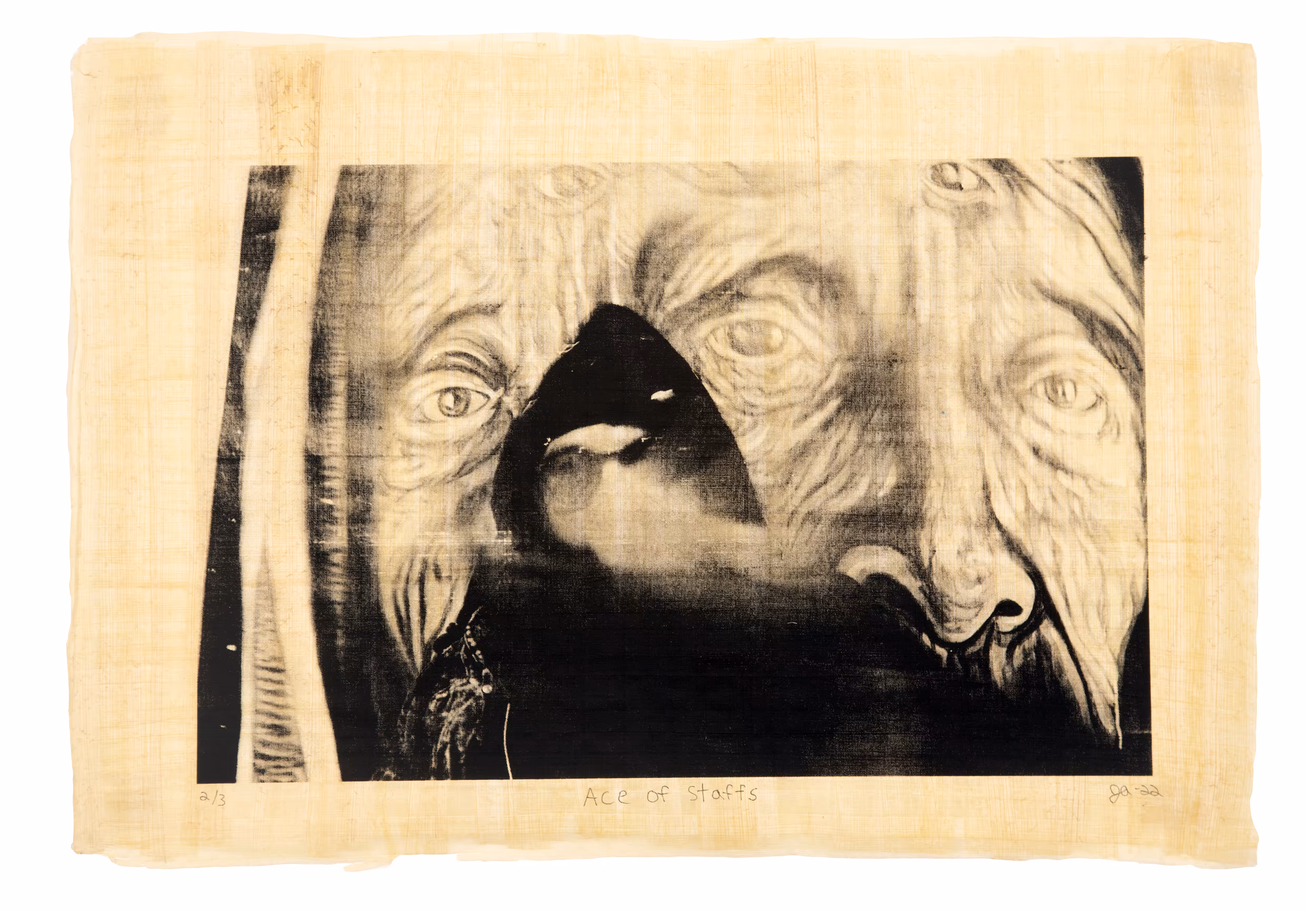Smoke and Mirrors - Physical Tarot Scrolls: Justin Aversano - Ace of Staffs - Physical Tarot Scroll - 2/3
