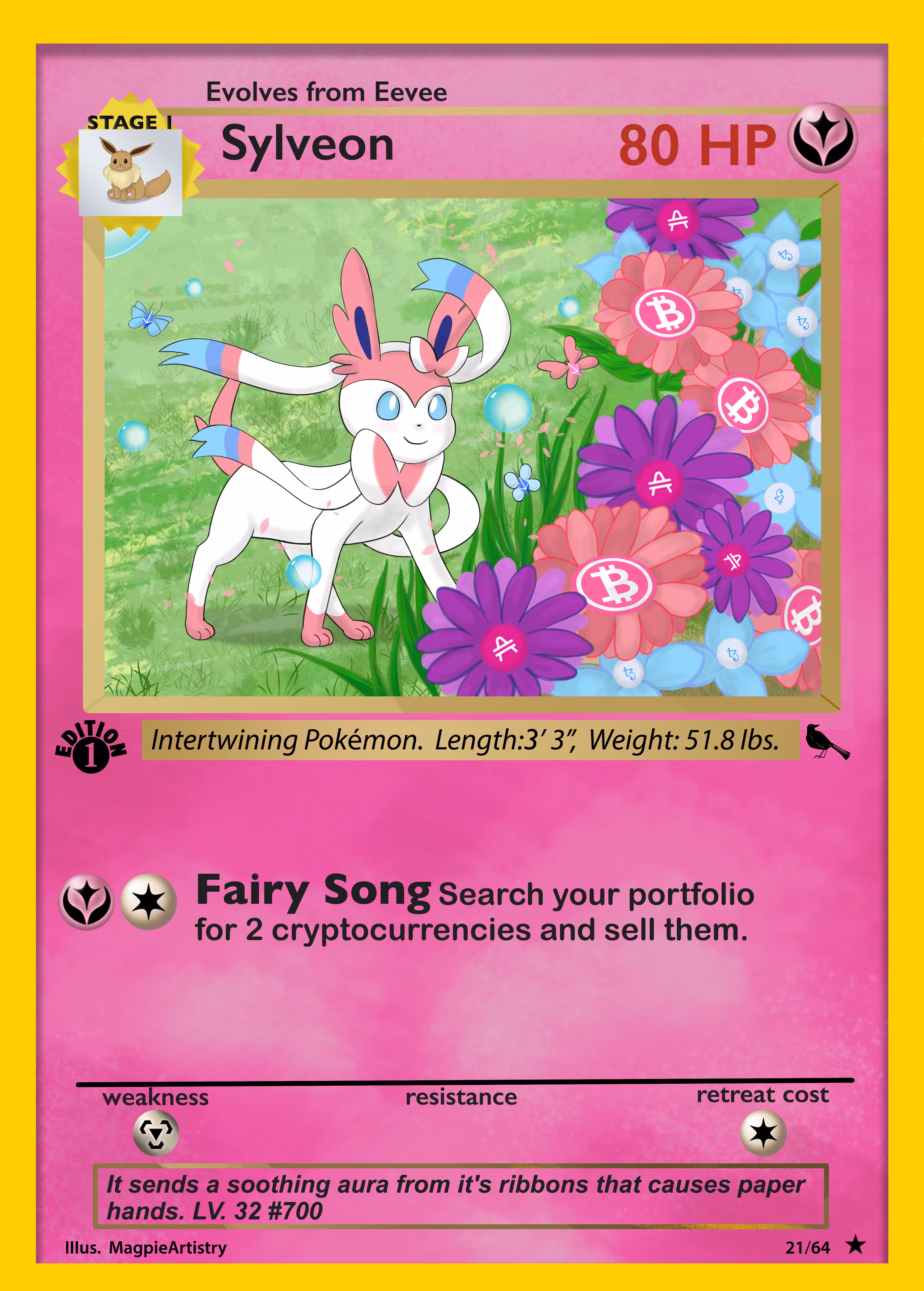 1st Edition Sylveon --CryptoMon Series 