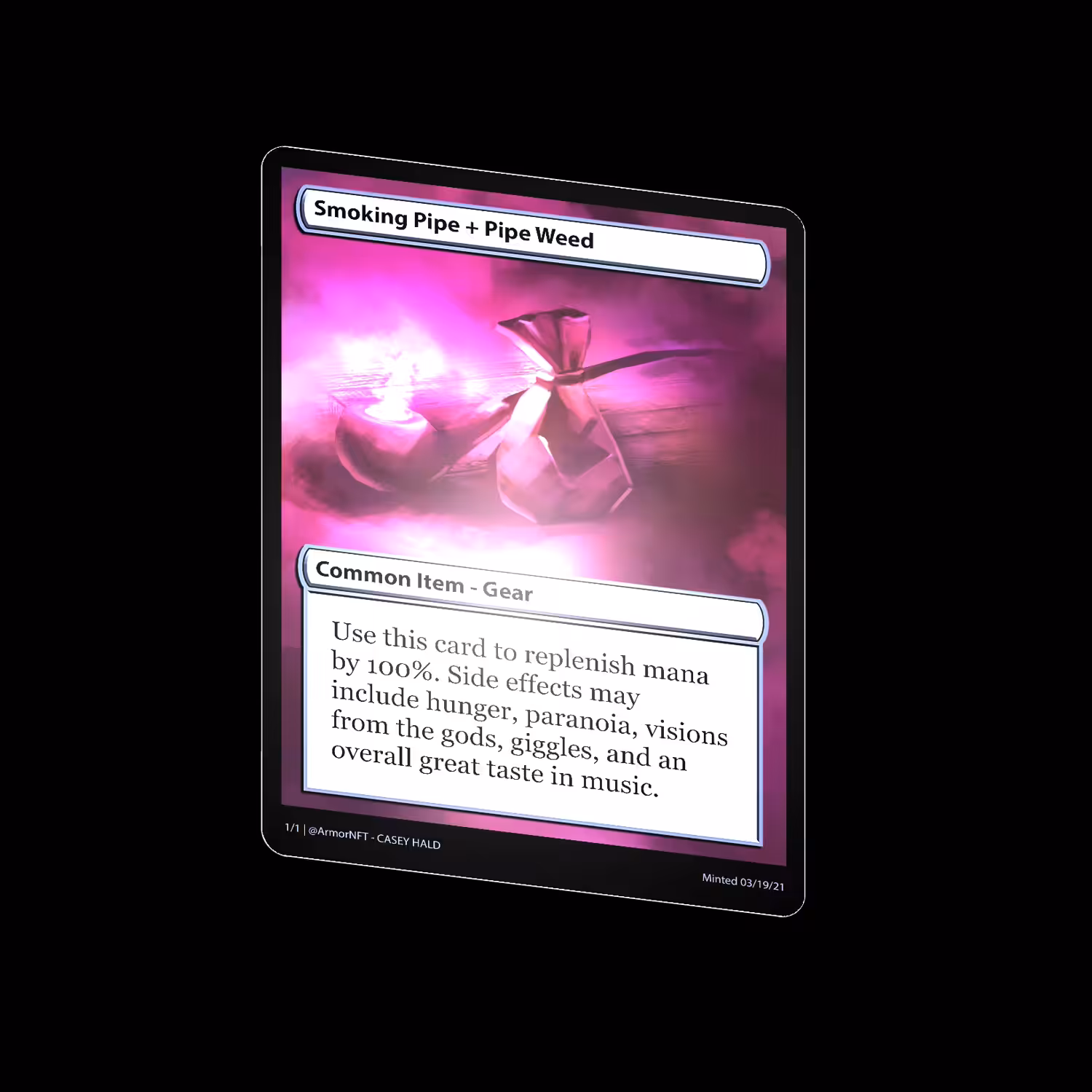 Holographic Item - Pipe Weed - Trading Card