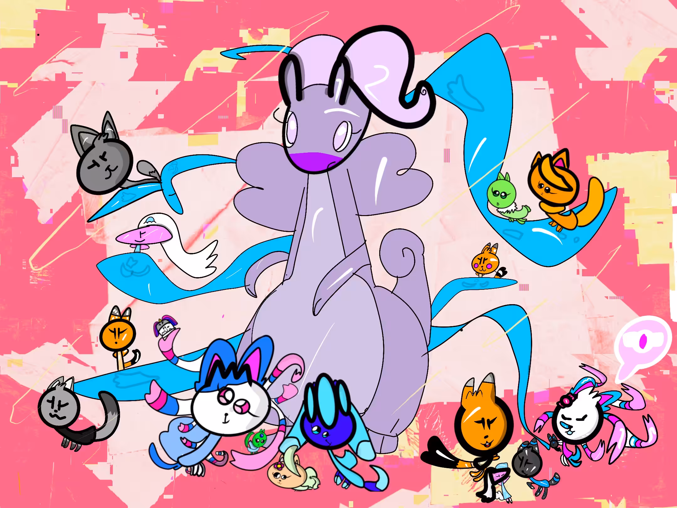 eevees are good friends to goodra