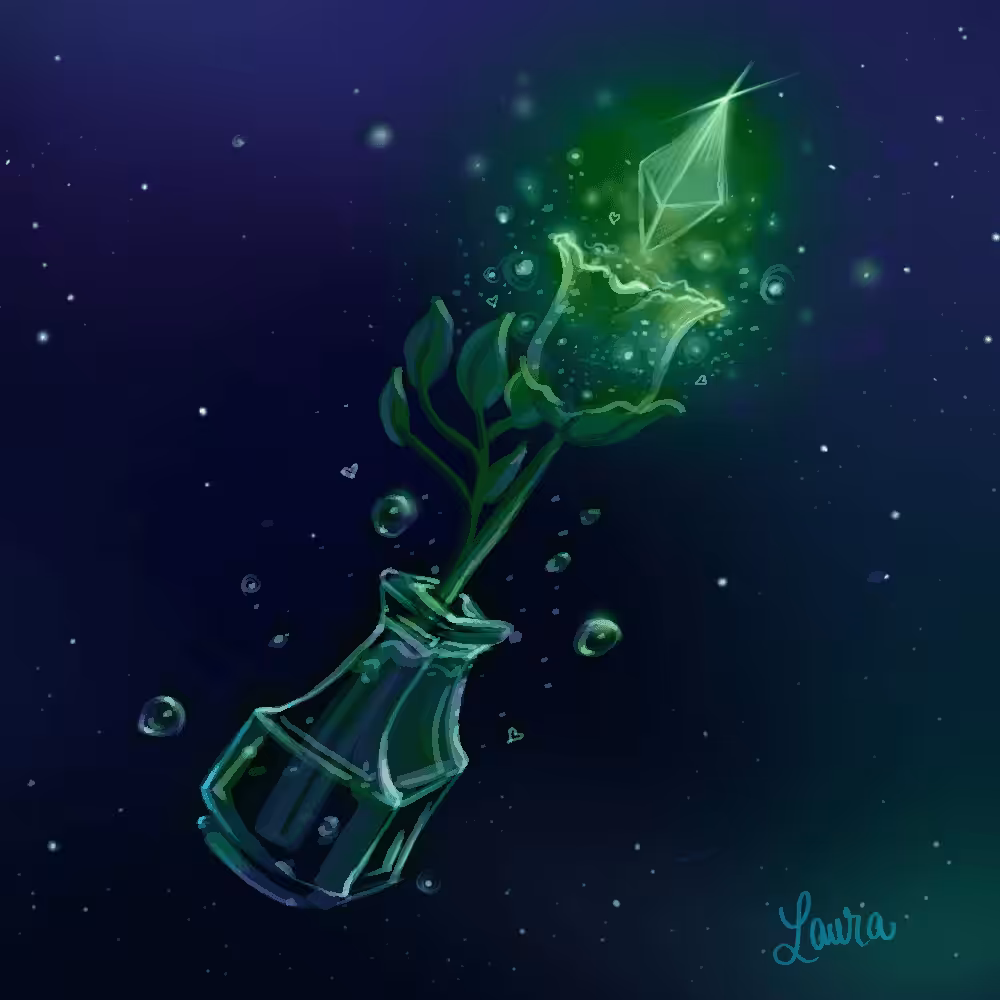 Emerald Luminescent Galaxy Rose