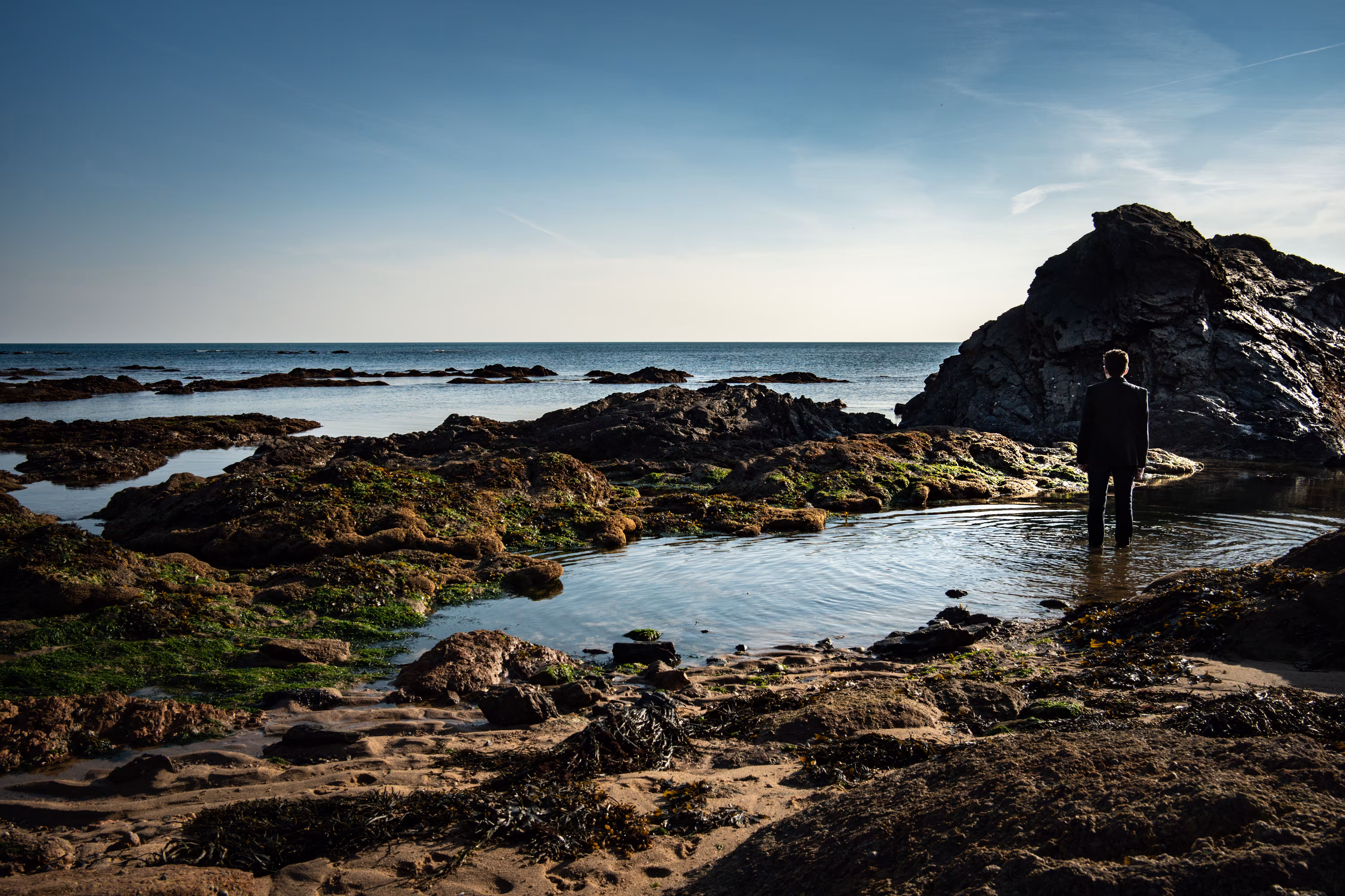 Among the rocks
