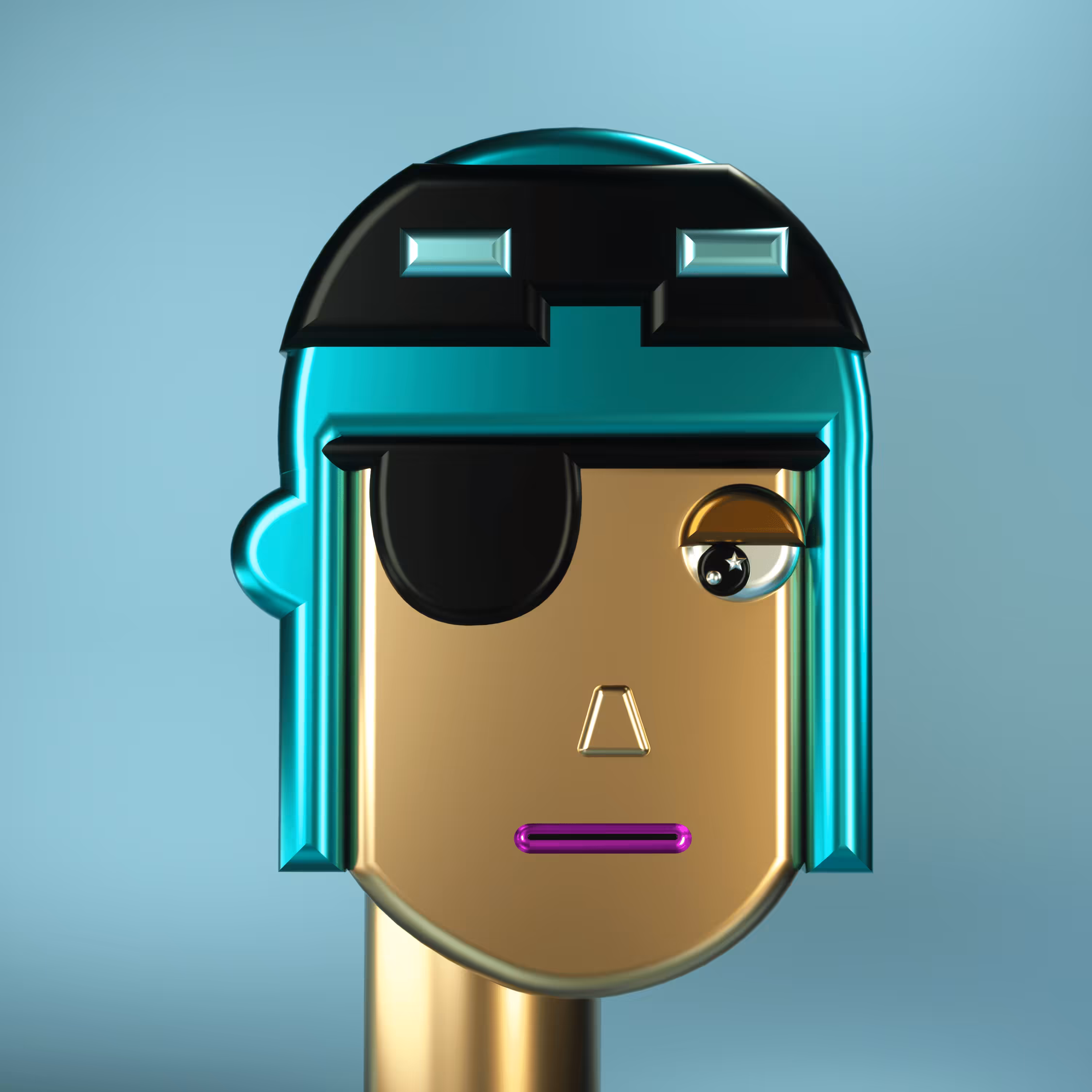 3D Chrome Punks: 3D Chrome Punk #0666