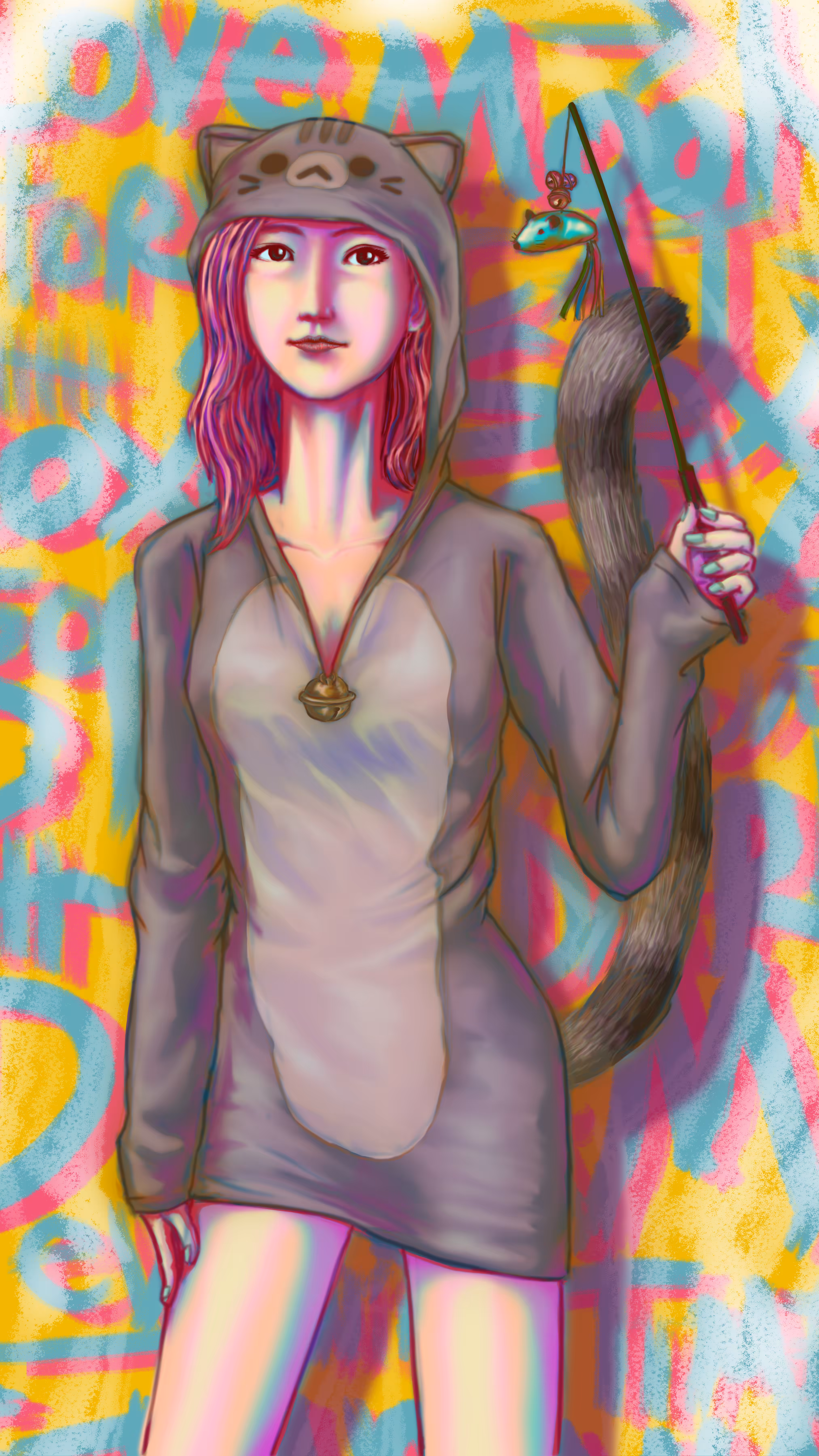 The girl in the kitten hood