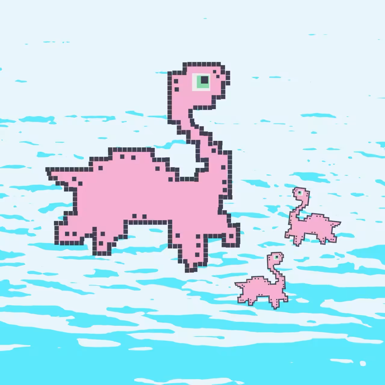 Pleseosaur & babies