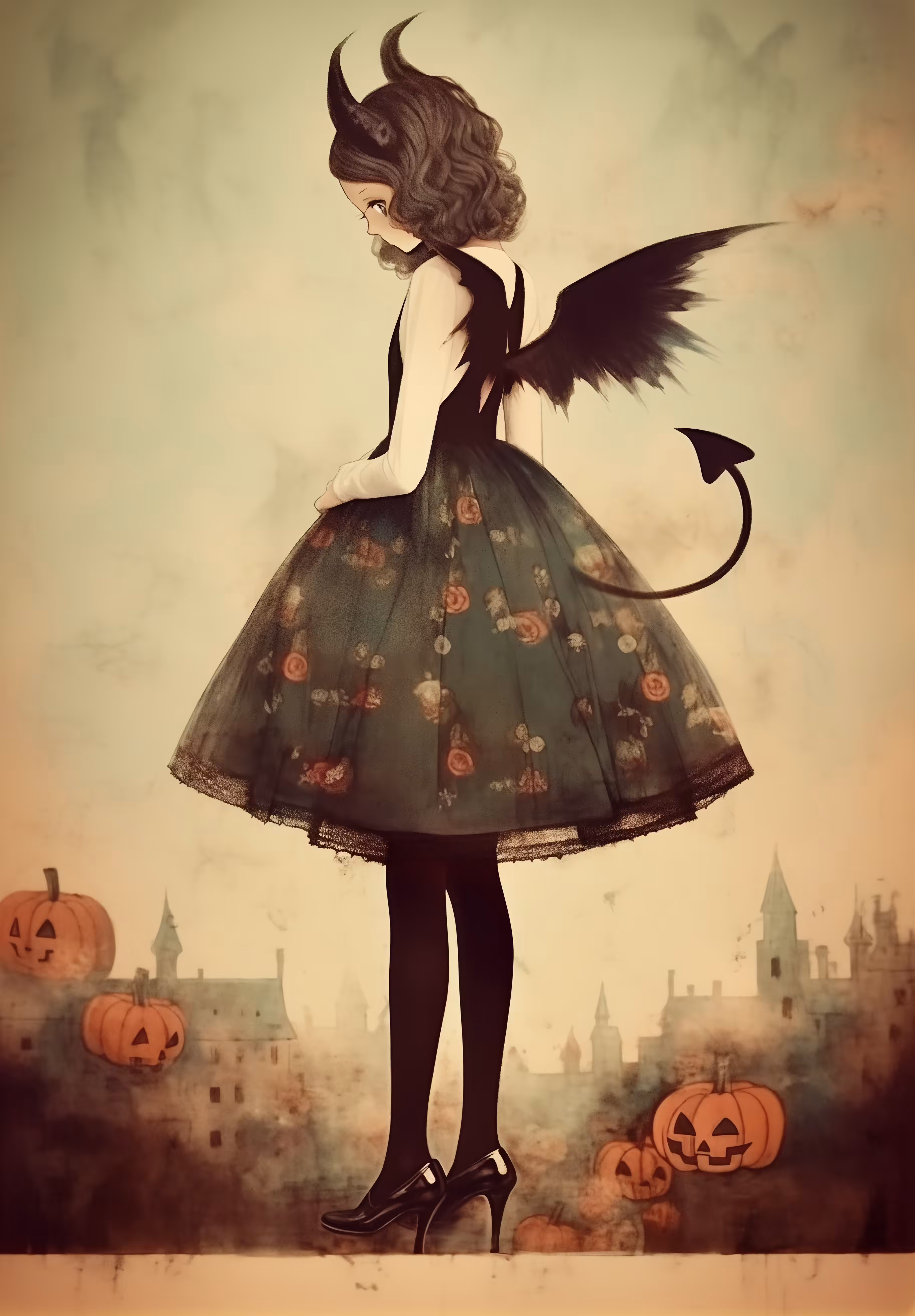 Tall girl in Halloween costume #2