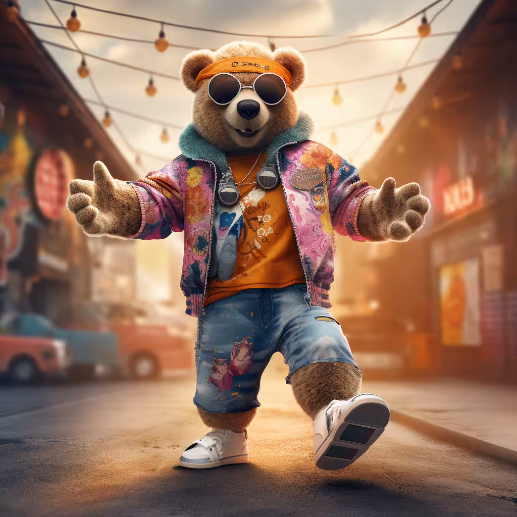 Hippie Bear Teddy #10/16