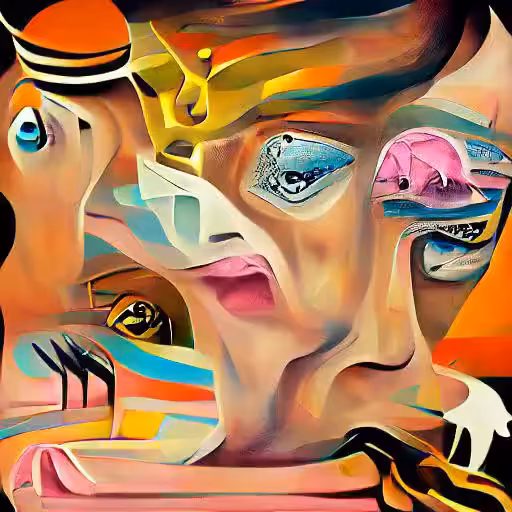 Reinterpretation of Dali's Paranoiac Visage #002
