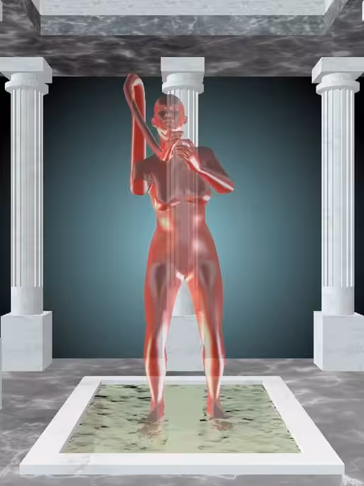 HeavenComputer: The Fading Cheering Bright Red Woman #4635