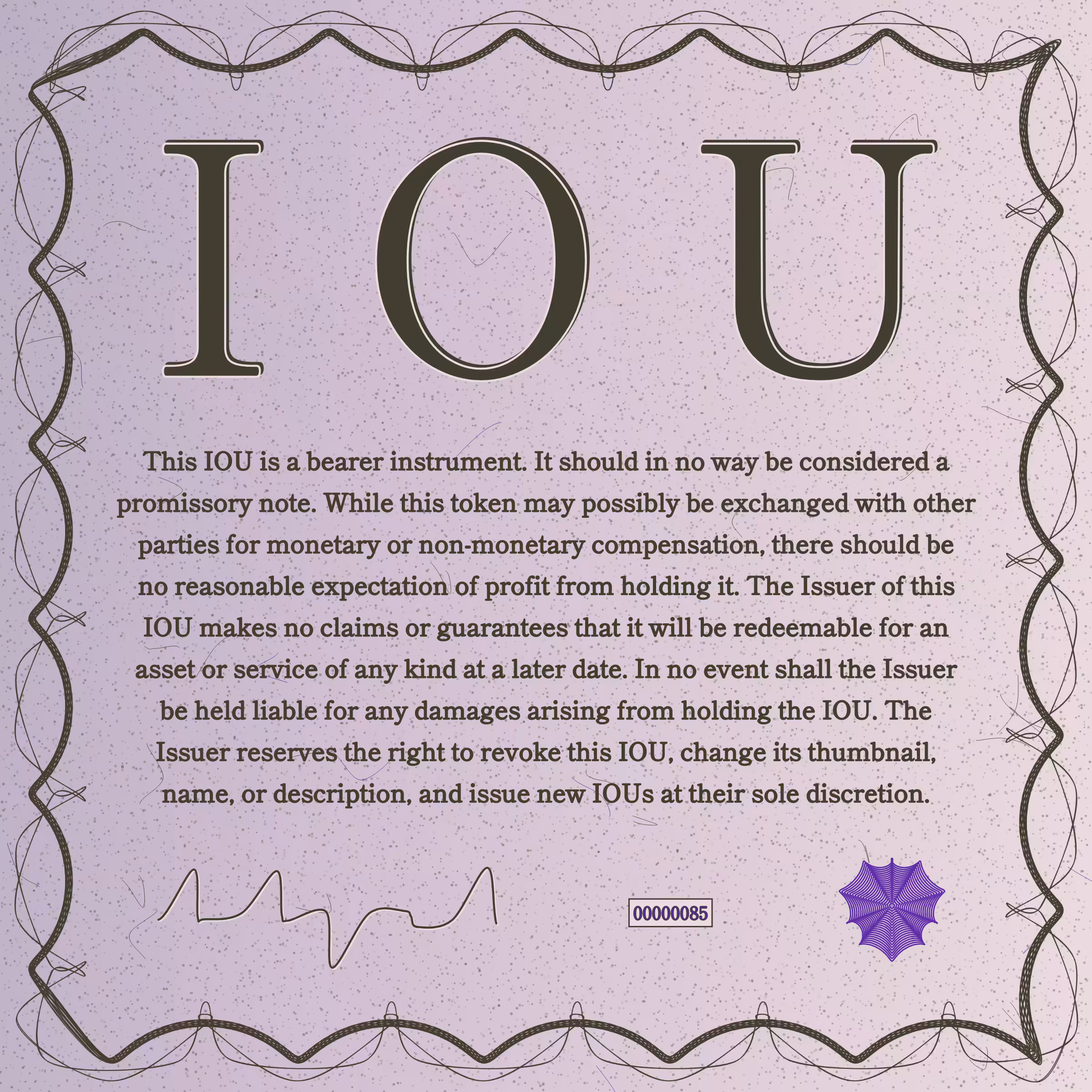 IOU #85