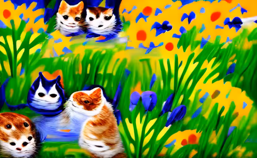 Impressionist Cats 7