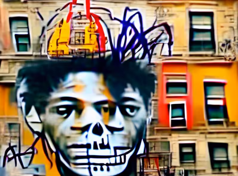 Abraham's First Works: Basquiat paints a skull in Manhattan