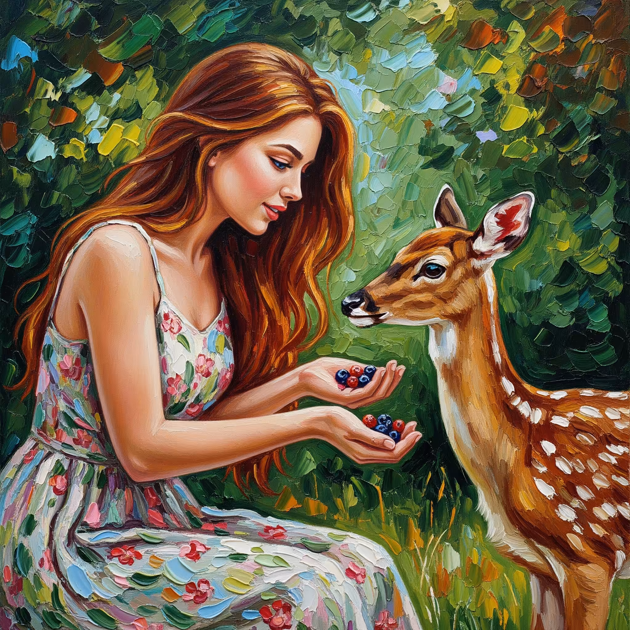 Moonlight and deer