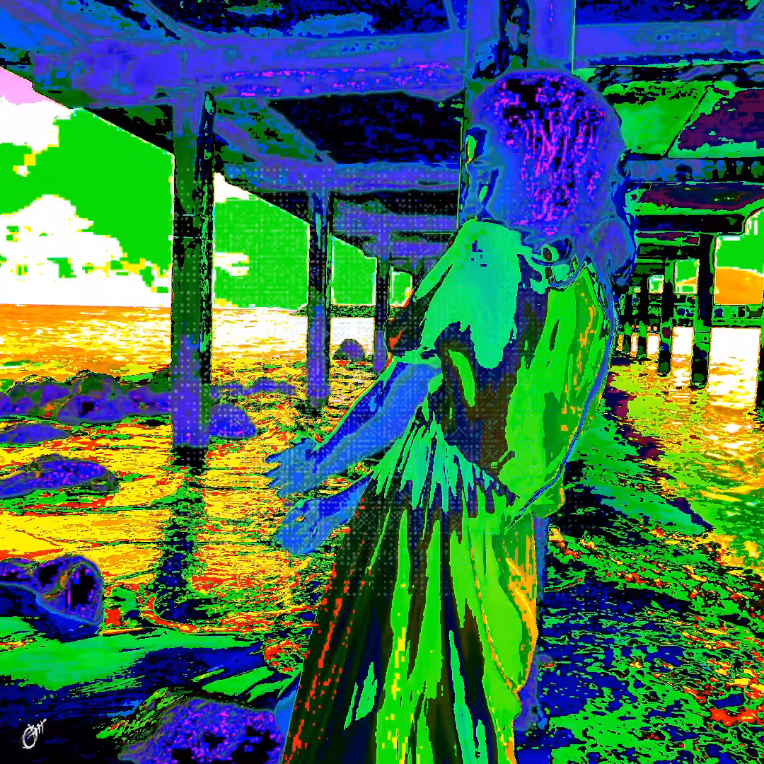 The girl of the sea dances
