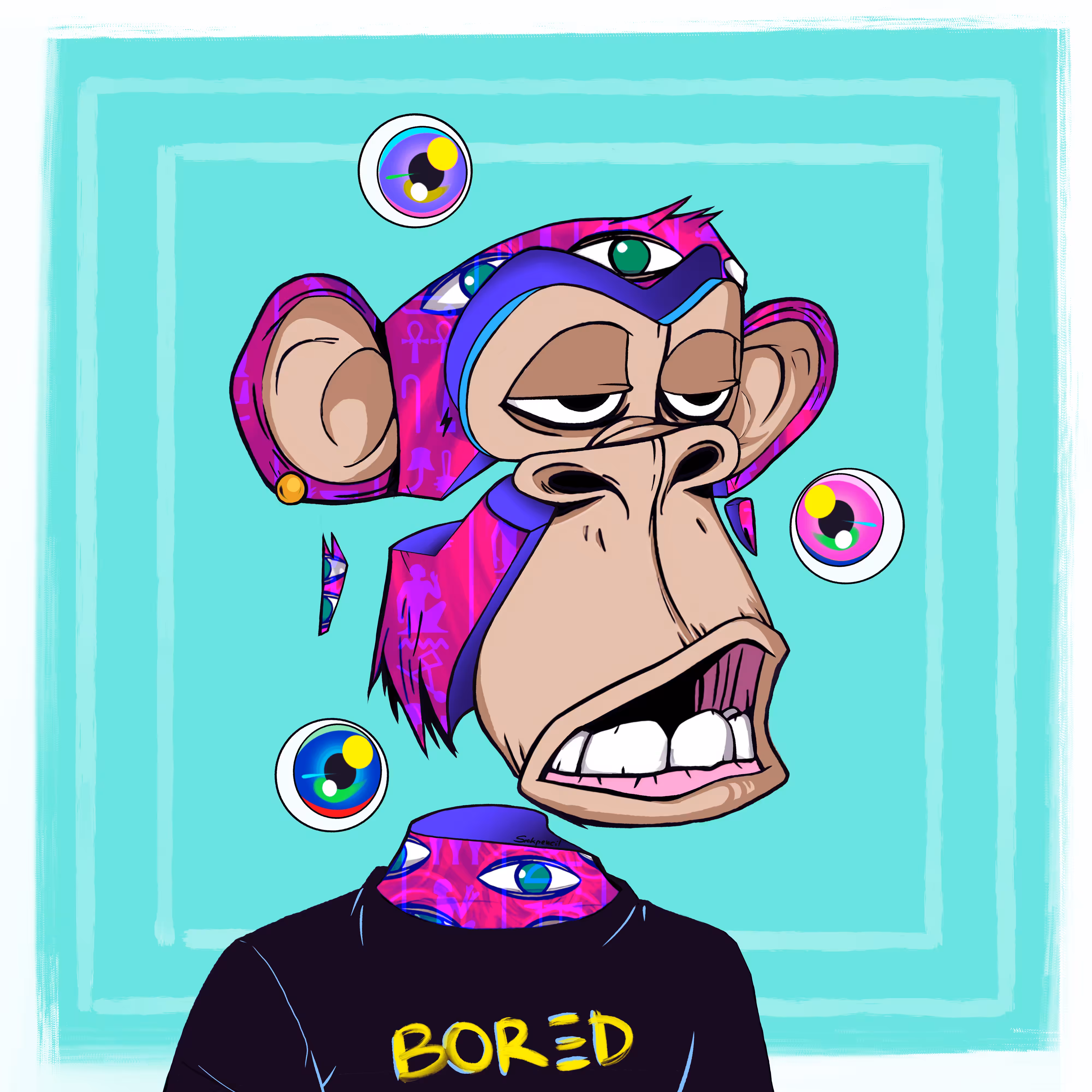 Bored Ape 3885 x Sickpencil 1