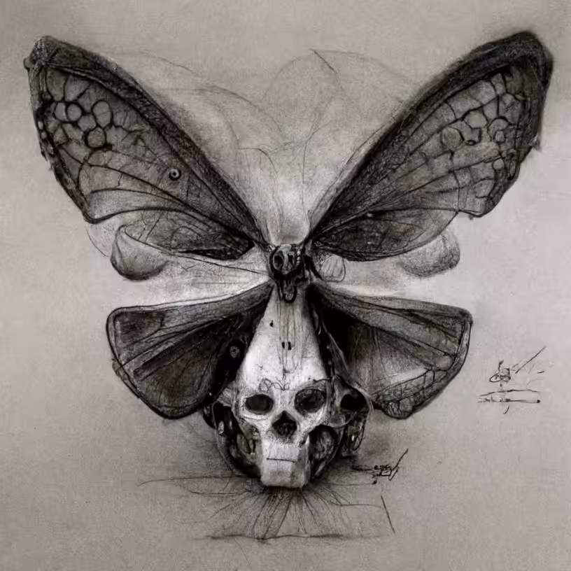 O.G. SPIRATOM - Butterfly Skullz 💀🦋 AI Concept Sketch for Monzturo