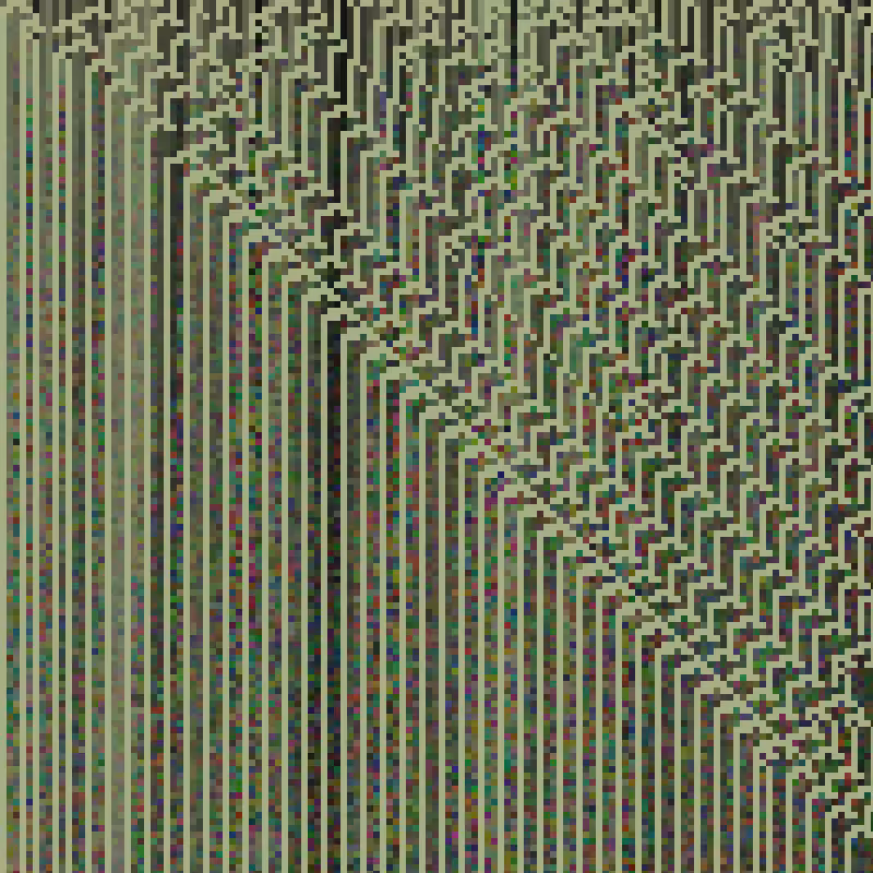 Colored Elementary Cellular Automaton #54