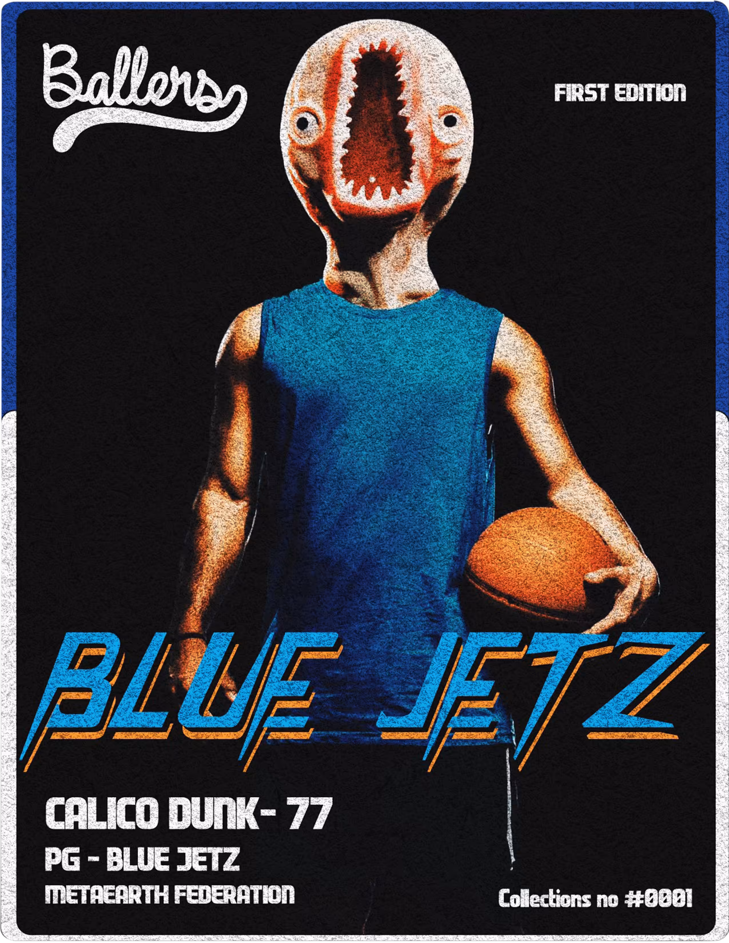 #0001 BLUE JETZ "Calico Dunk"- Ballers Sports Trading Card