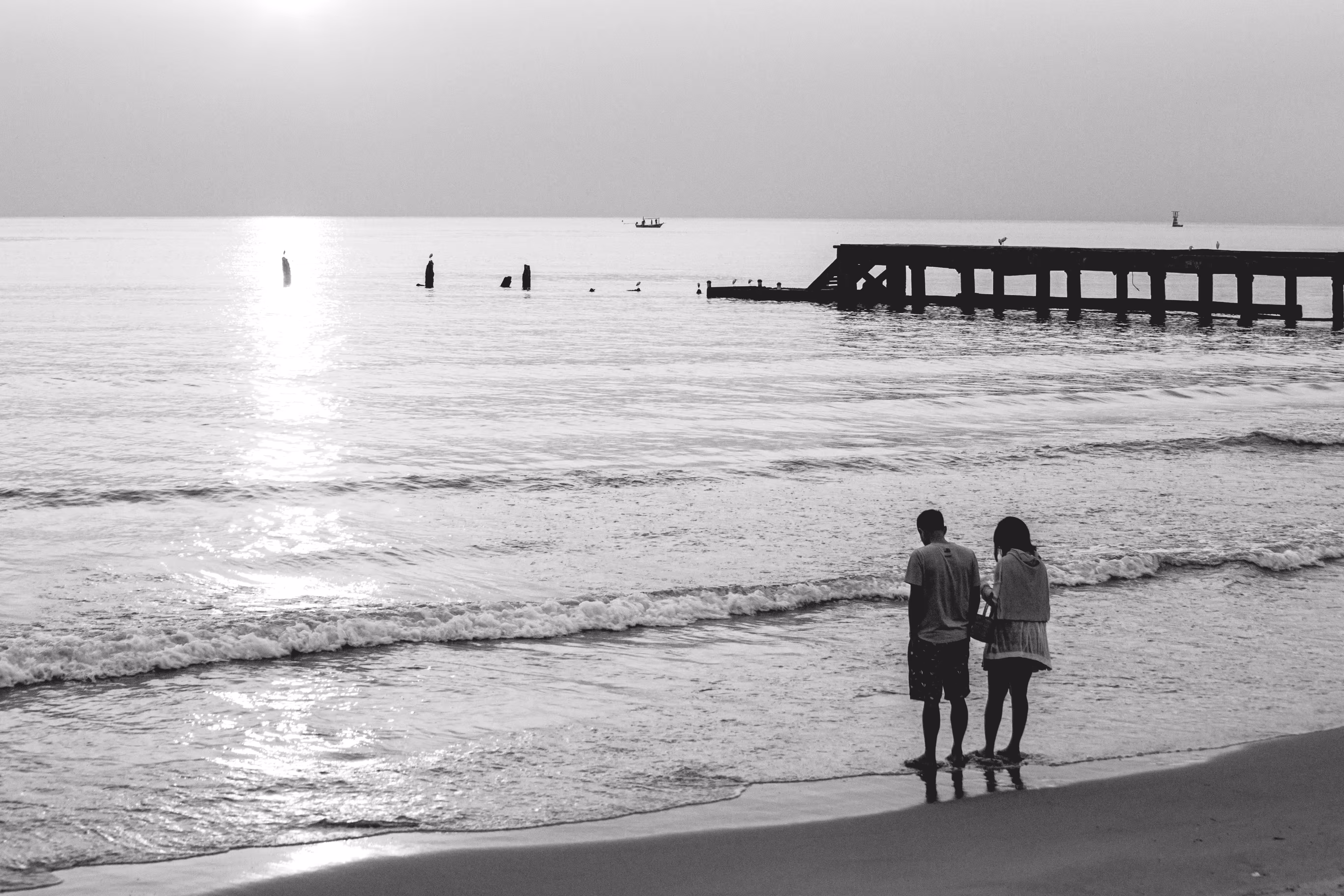 couple on the beach.