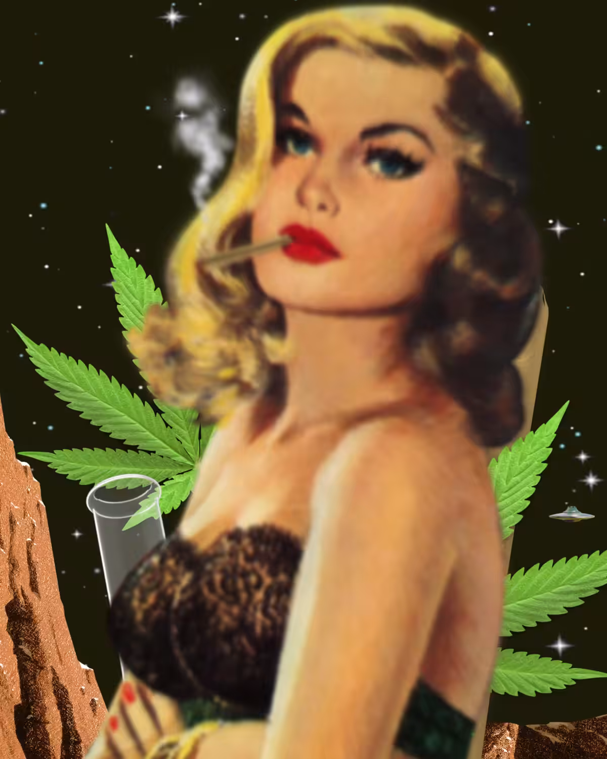 Lady Smoking Weed