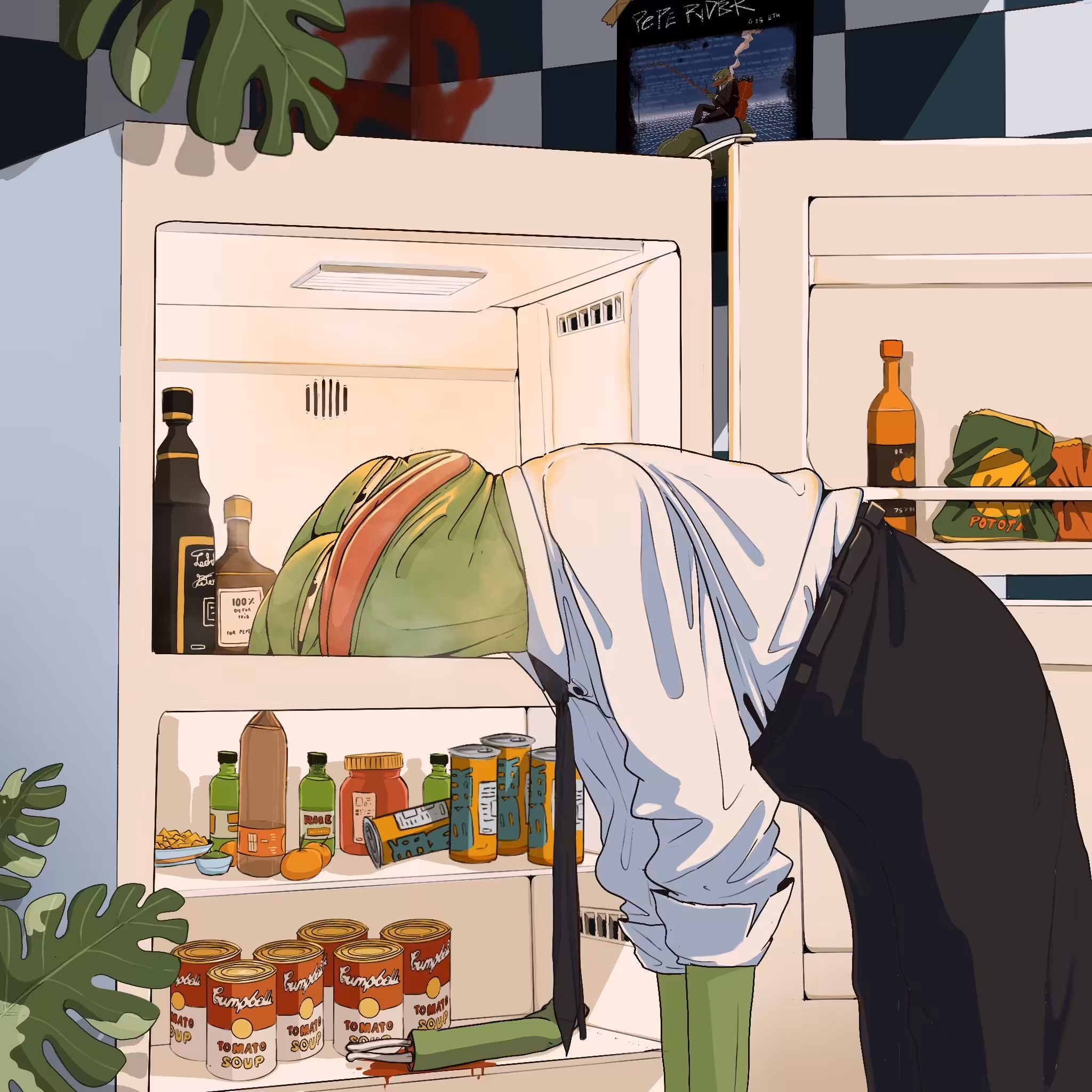 Frog With Refrigerator