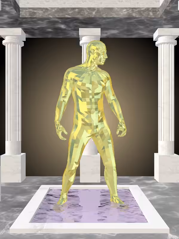 HeavenComputer: The Fragmented Shooter Green-Golden Goblet Man #5154