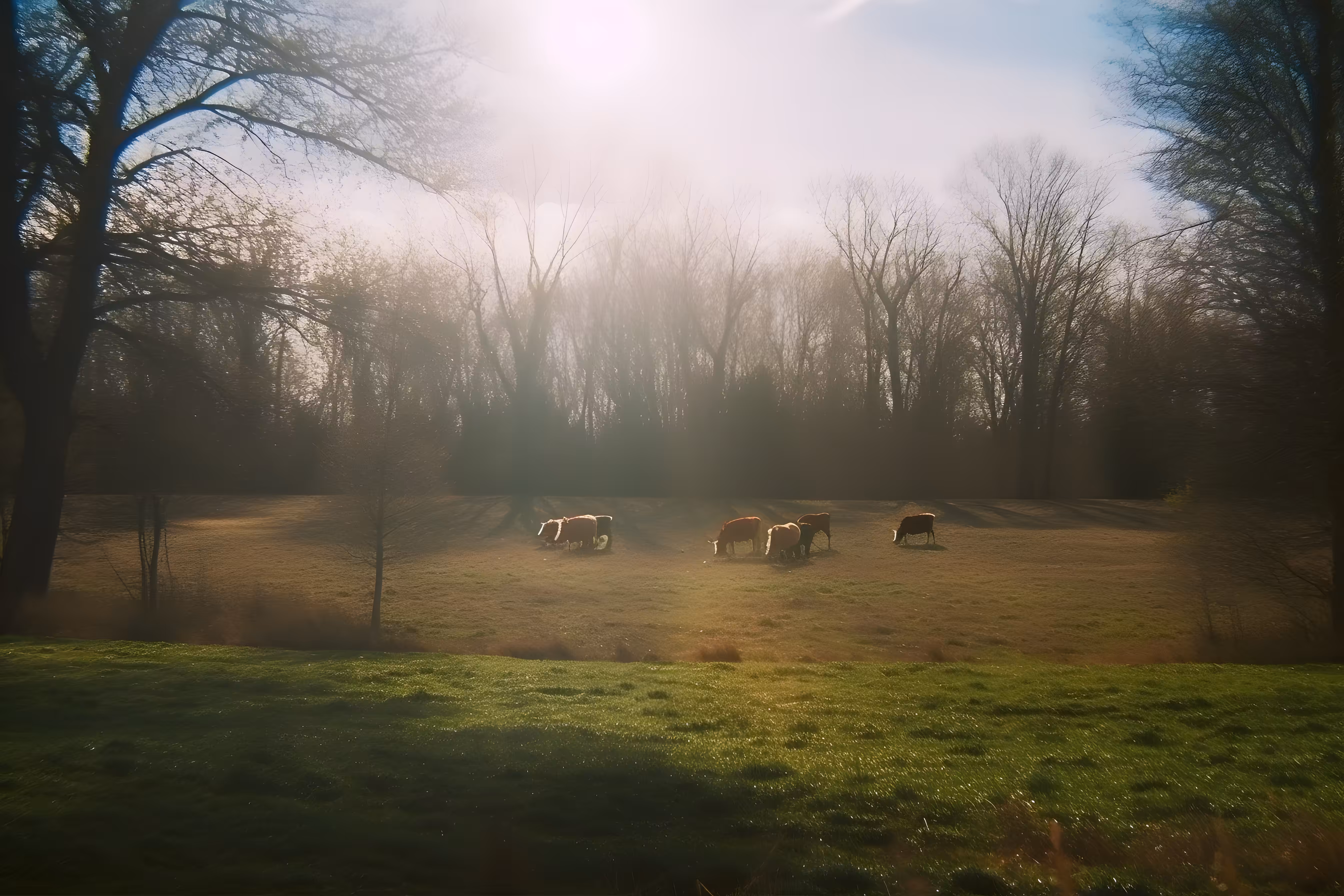 Distant Cows & Sunbeams