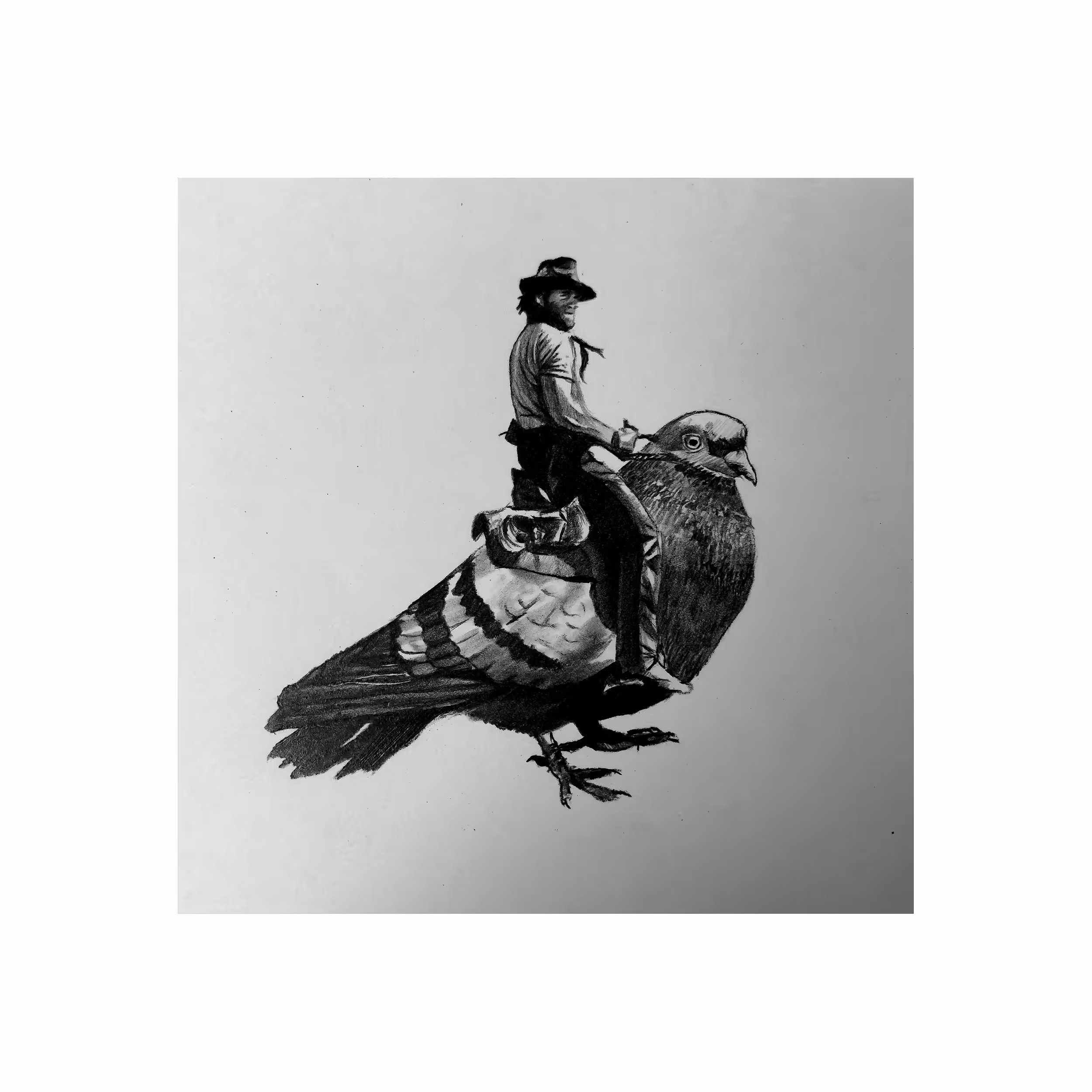 Cowboy on a pigeon