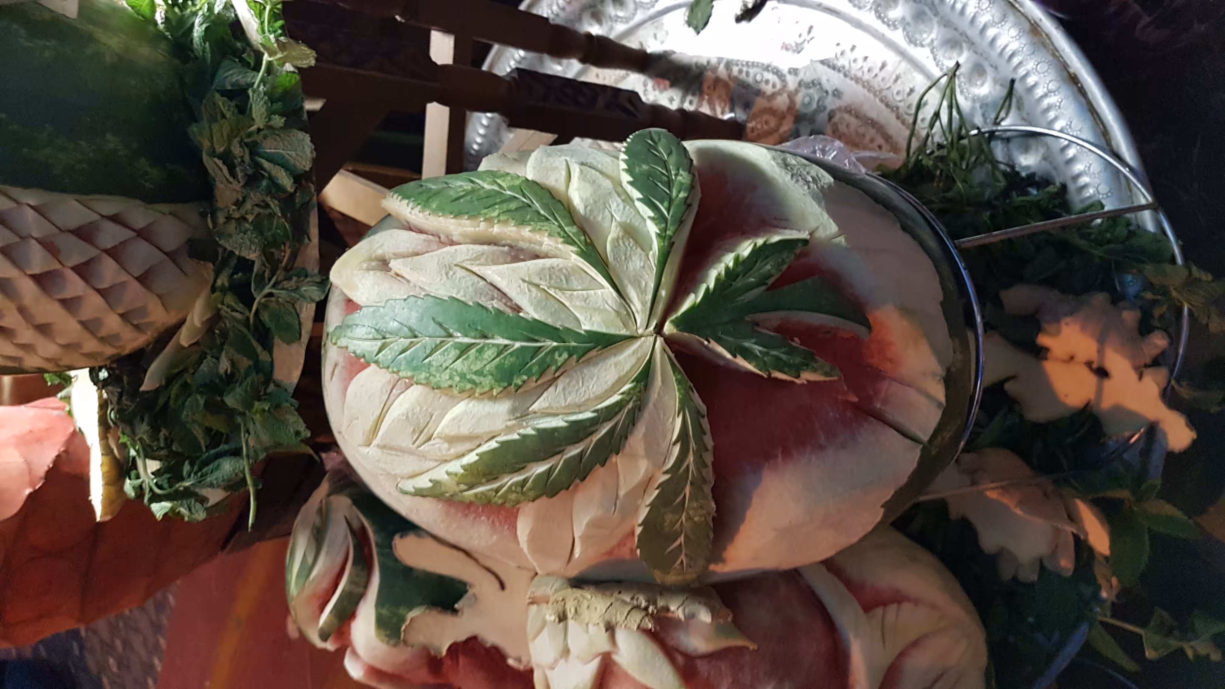 Cannabis Sculpture on watermelon