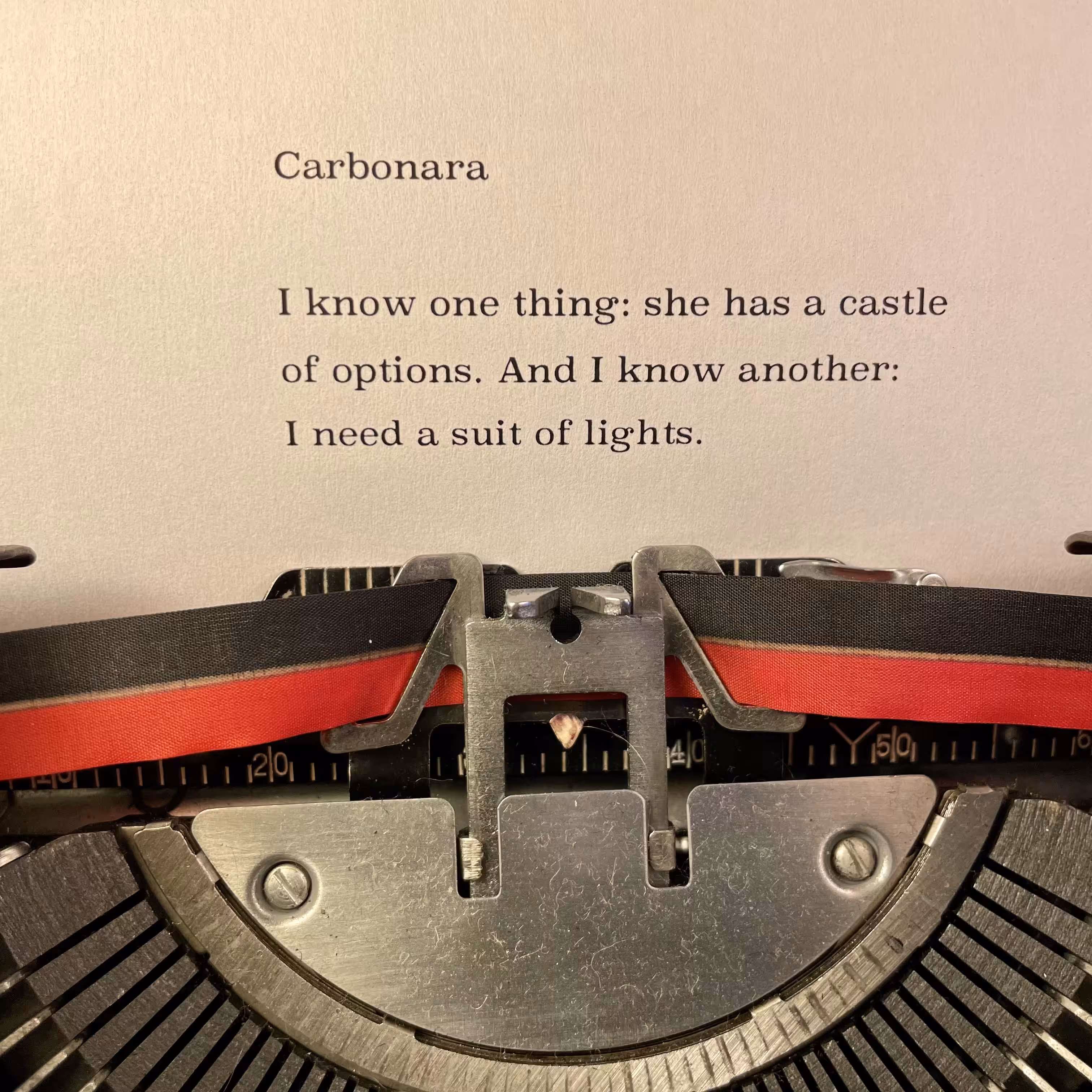 Love Poem Tercets: Carbonara