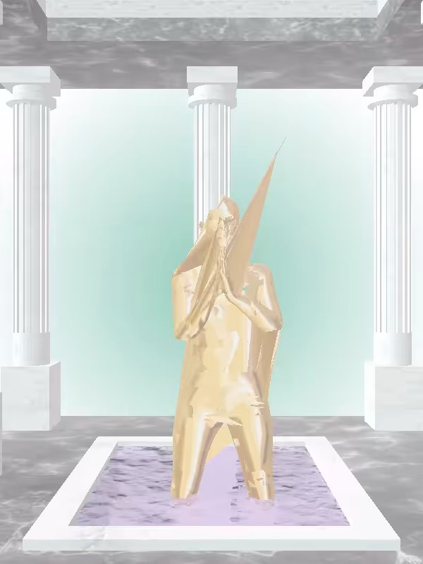 The Praying Real Gold Woman #1365