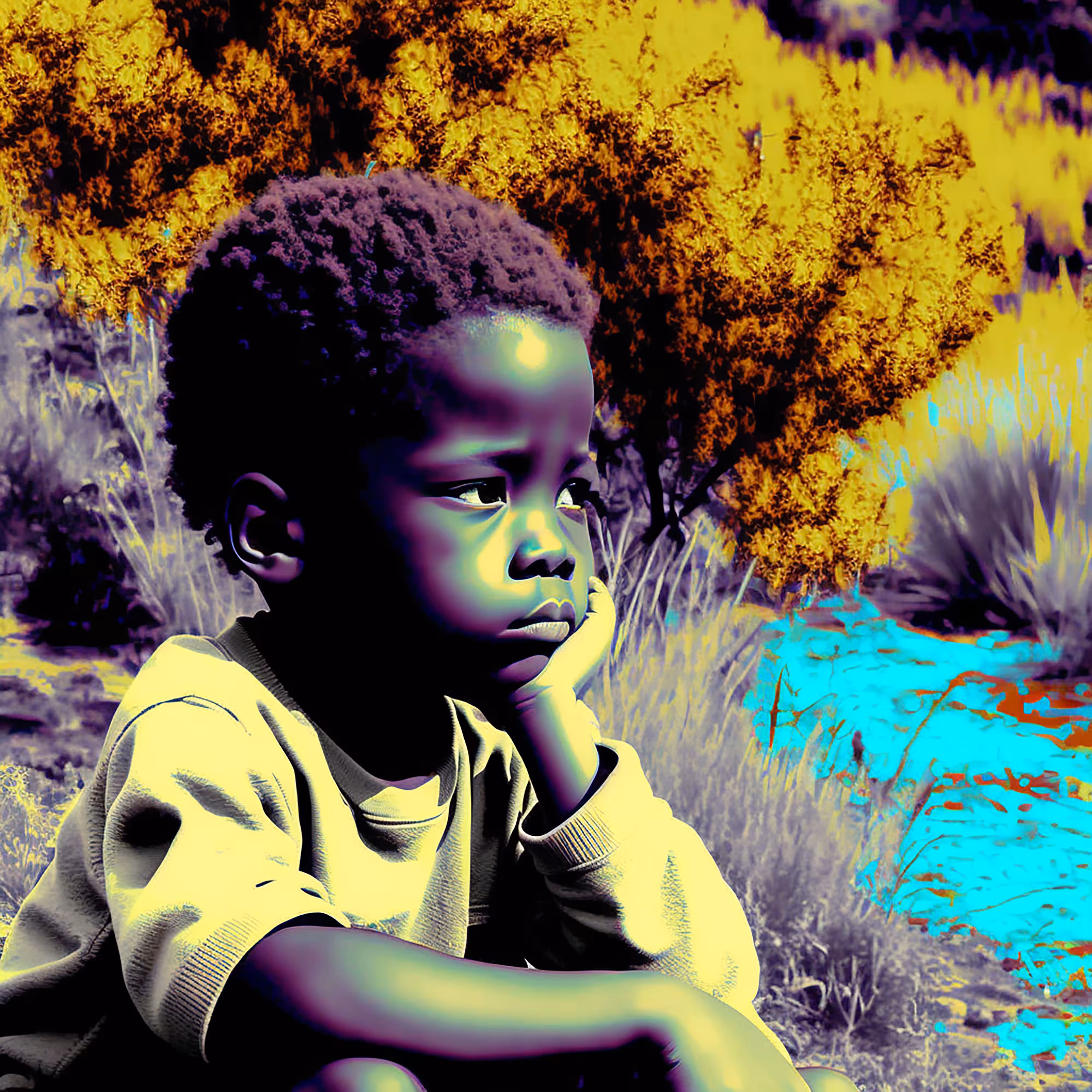 Innocence is Blue as the Morning River under a Slow Burn Equatorial Sun