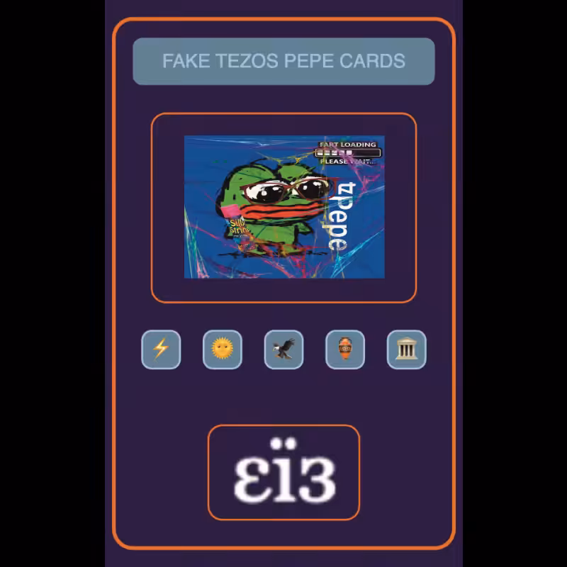 Fake Tezos Pepe Cards