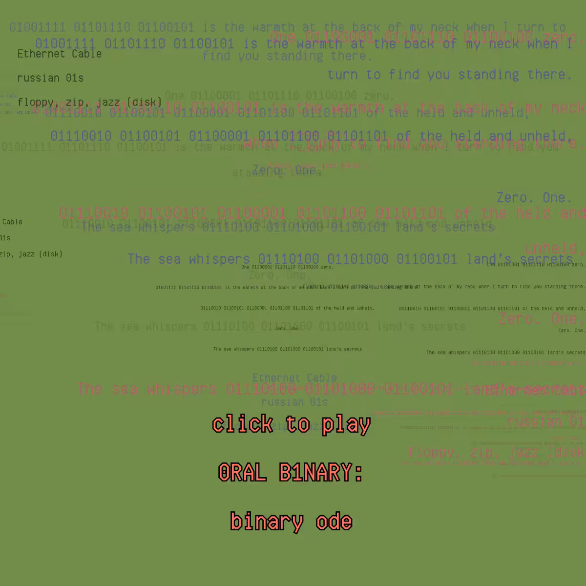 0RAL B1NARY: “BINARY ODE” #61