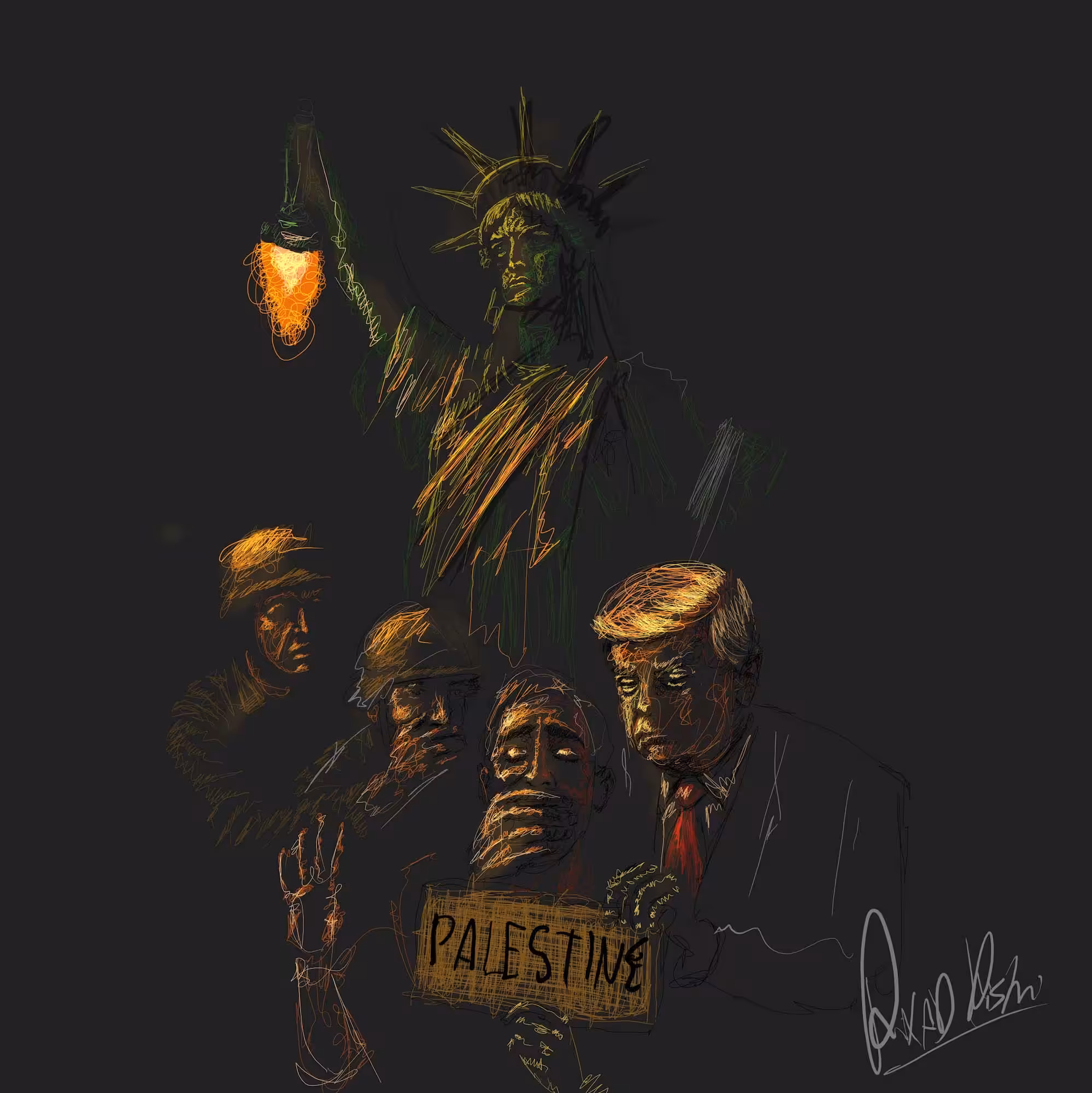 Sad statue of liberty 