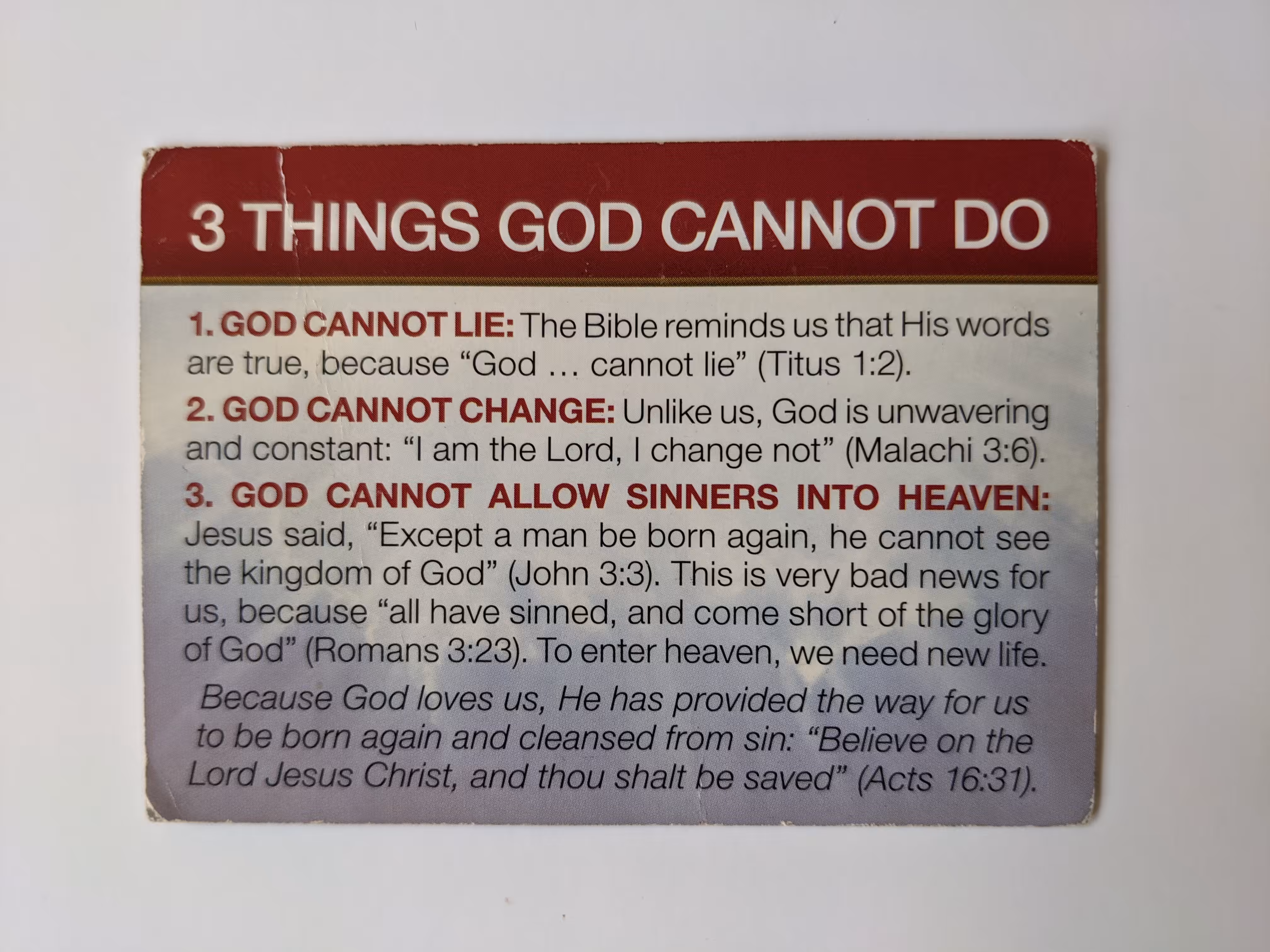 3 Things God Cannot Do