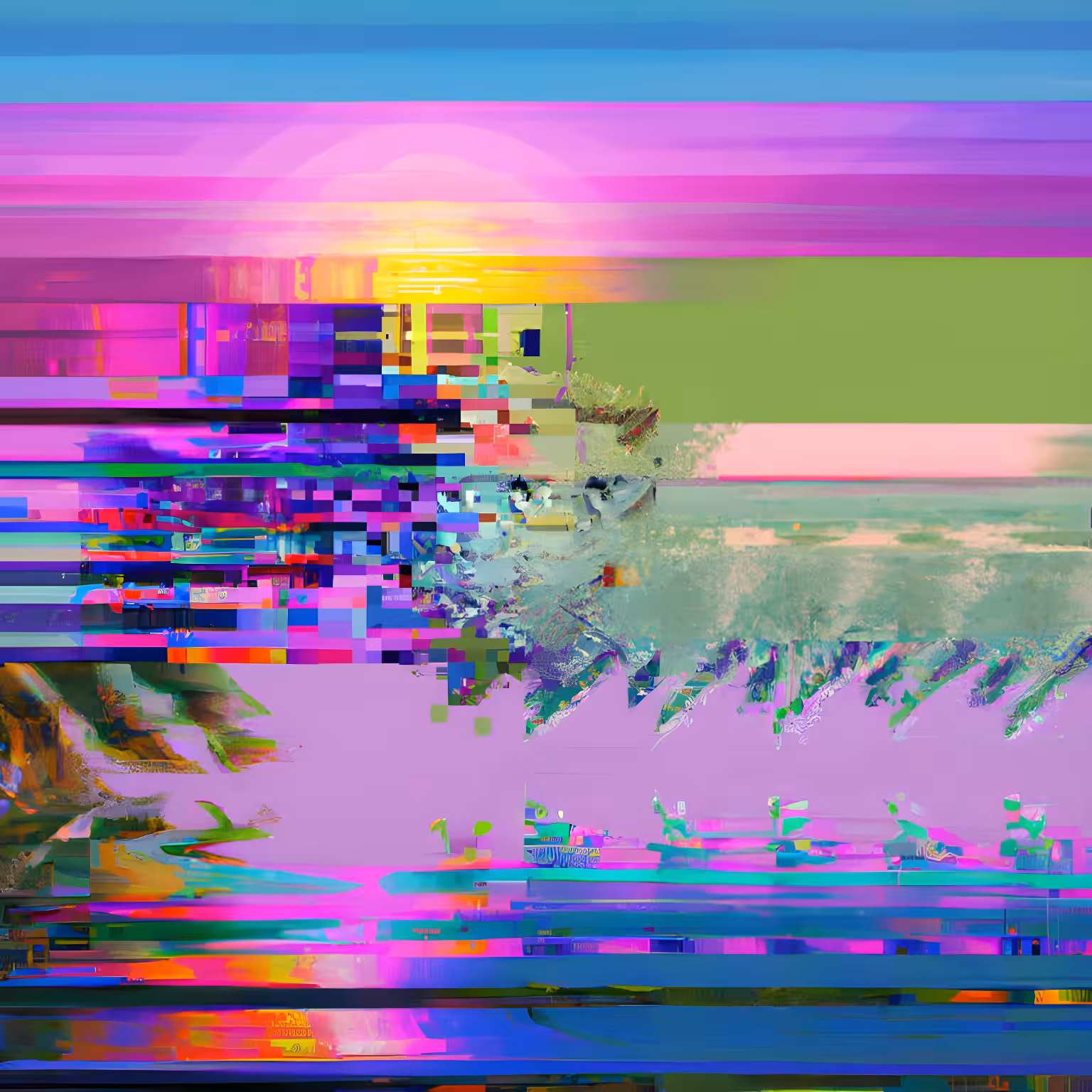 GLITCH ABSTRACT COMPUTER PAINTING