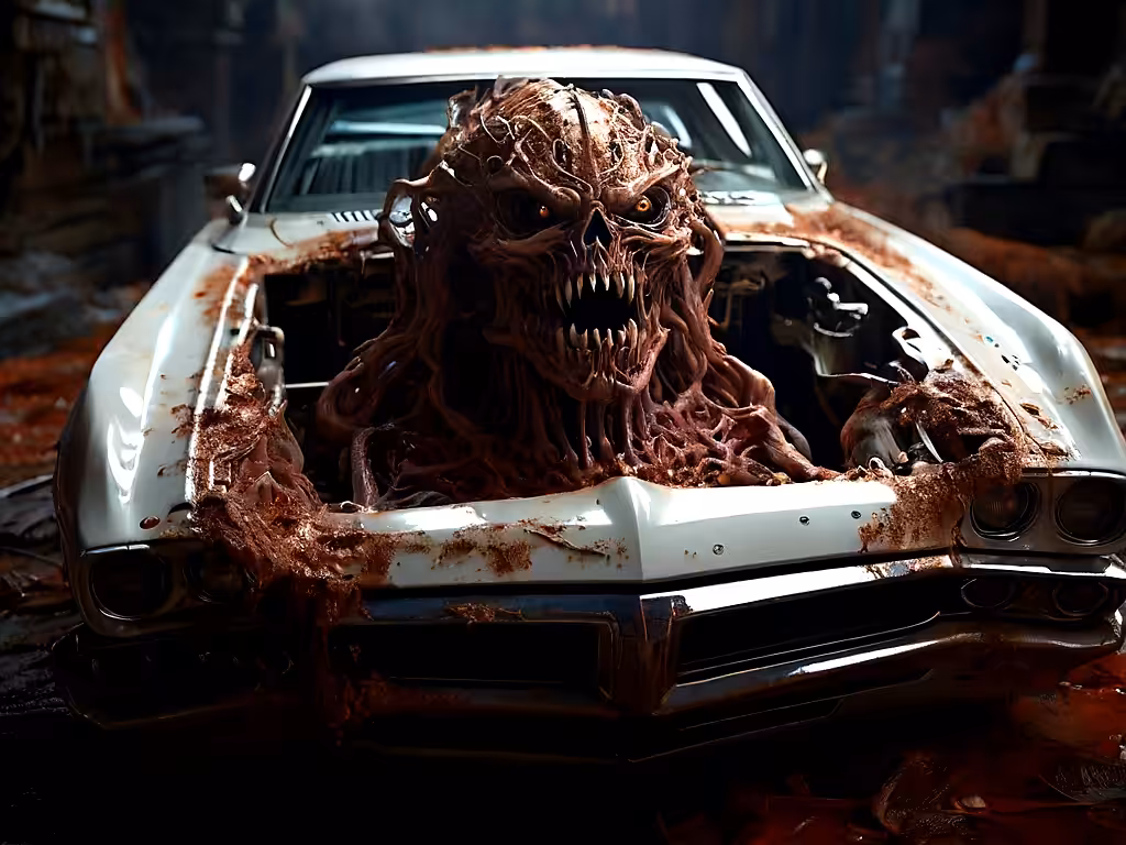 Classic car with monster engine
