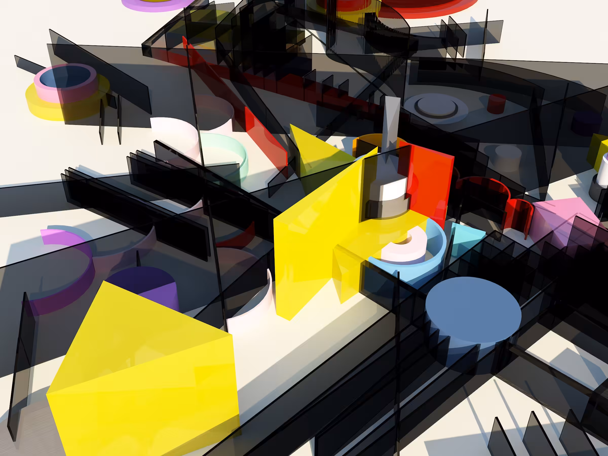 Wassiliy Kandinsky Composition vııı 3d modelling #4