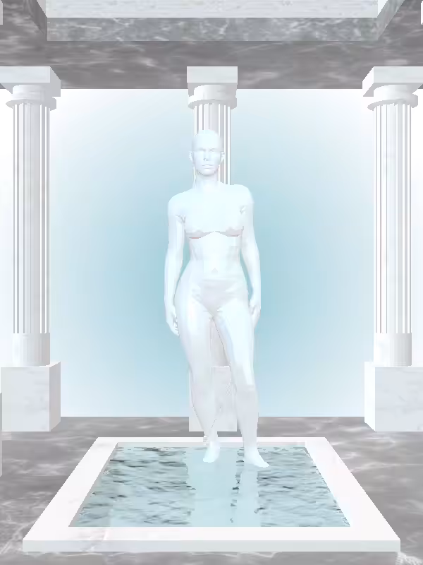 HeavenComputer: The Fragmented Loser Light Blue Woman #3221