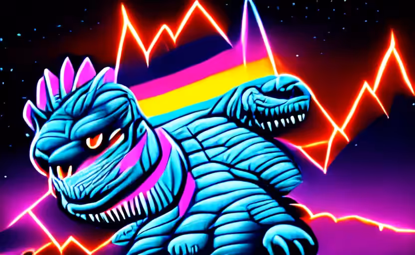 Synthwave Godzilla