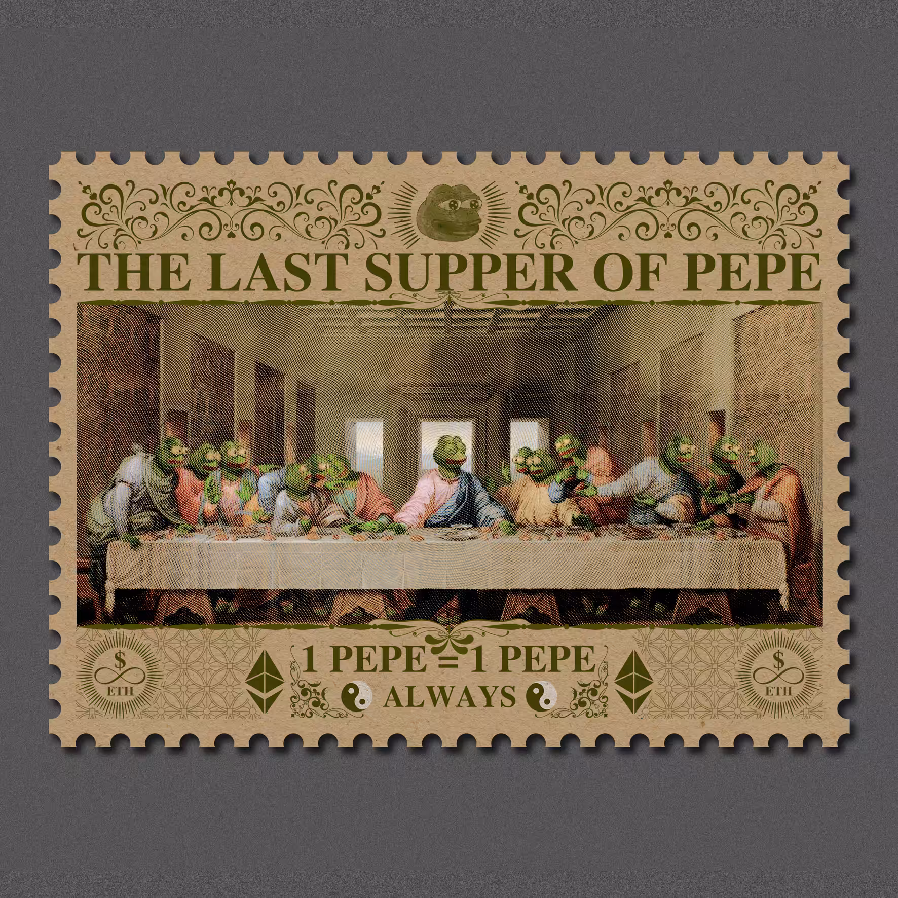 The Last Supper Of PEPE Stamp