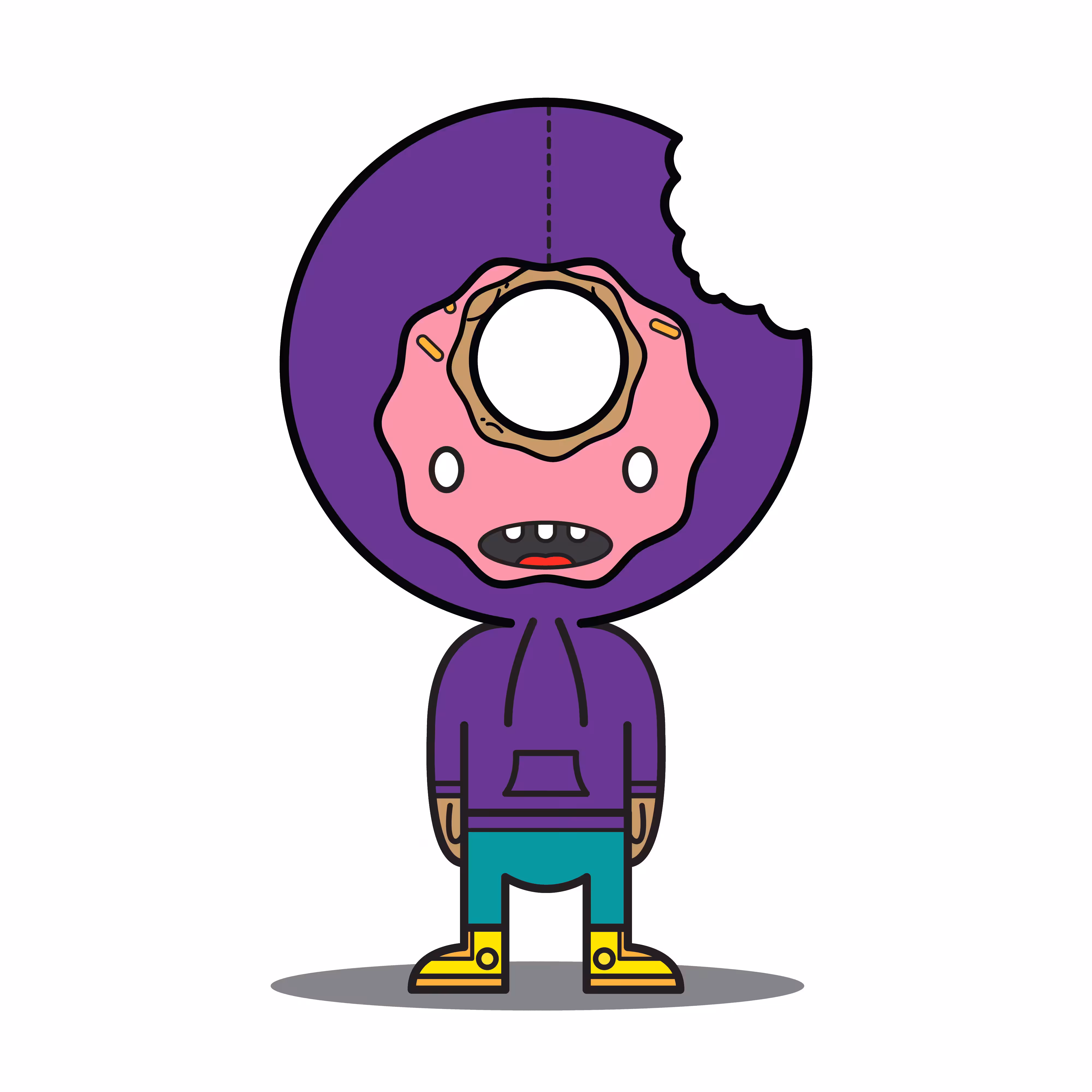 Hoodie Deluxe "DONUT HEADS" - Purple