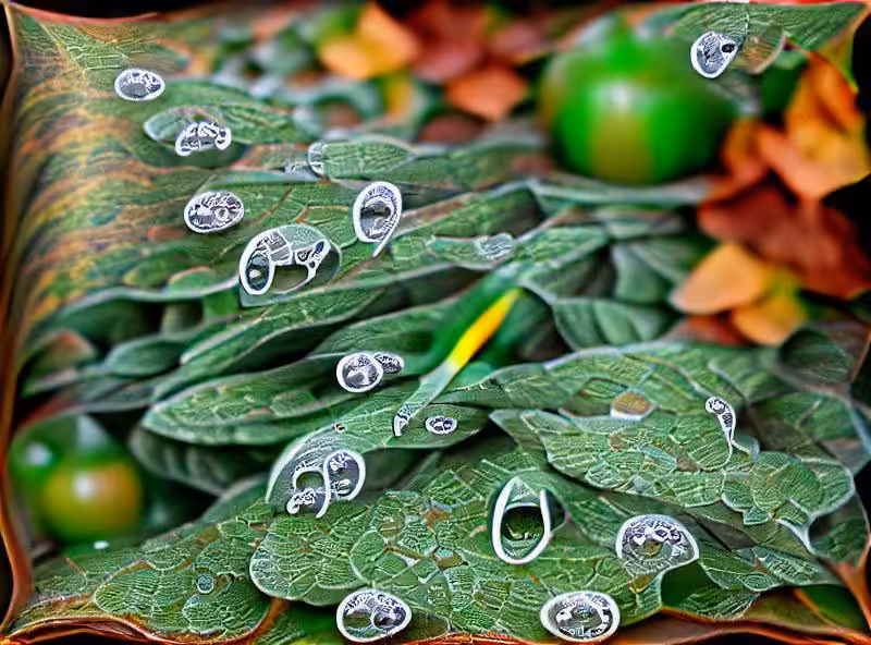 Abraham's First Works: GM dew drops on leaves
