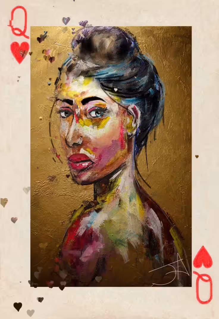 QUEEN OF HEARTS (PAINTING AND NFT)