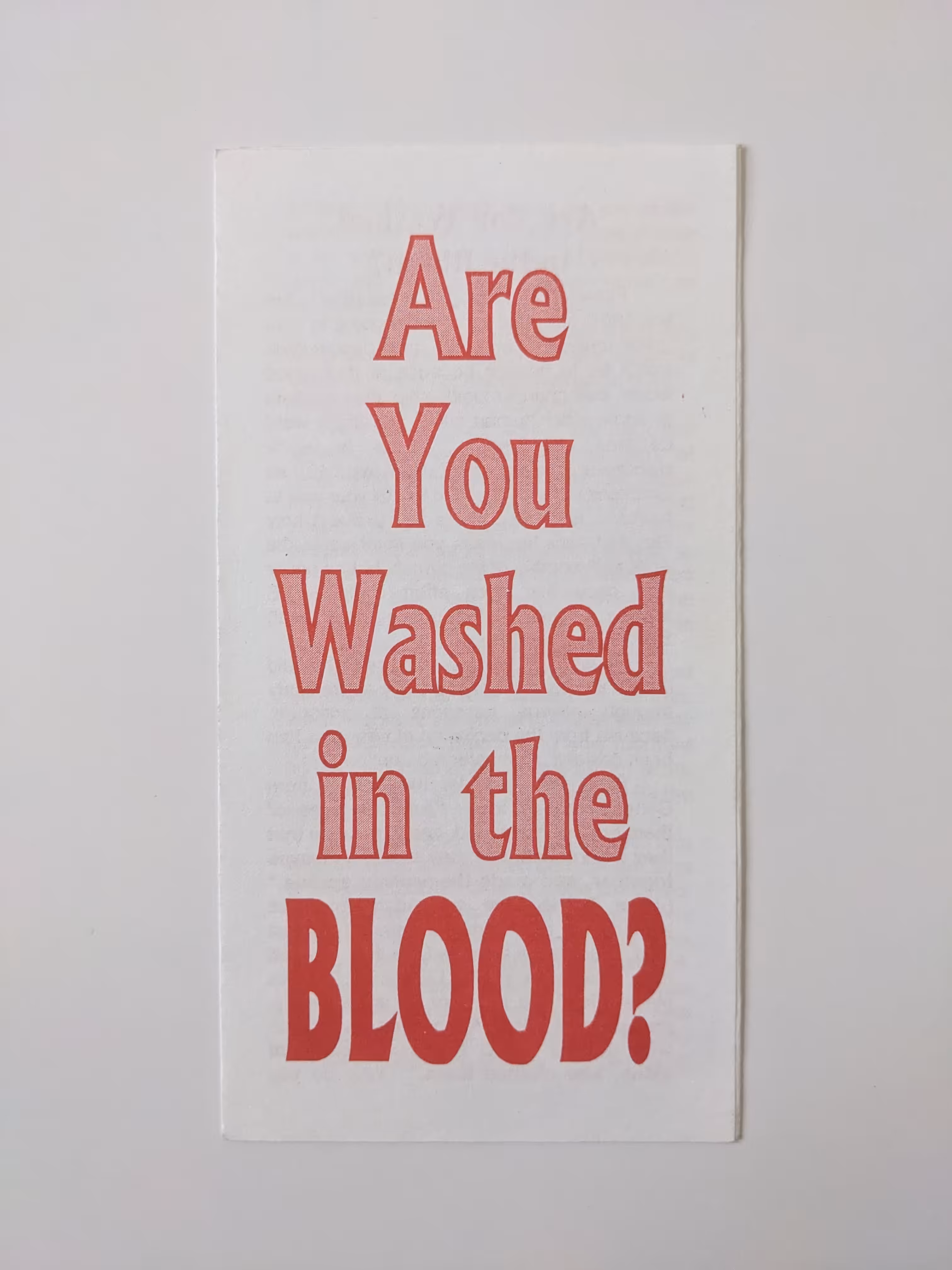 Are You Washed in the BLOOD?
