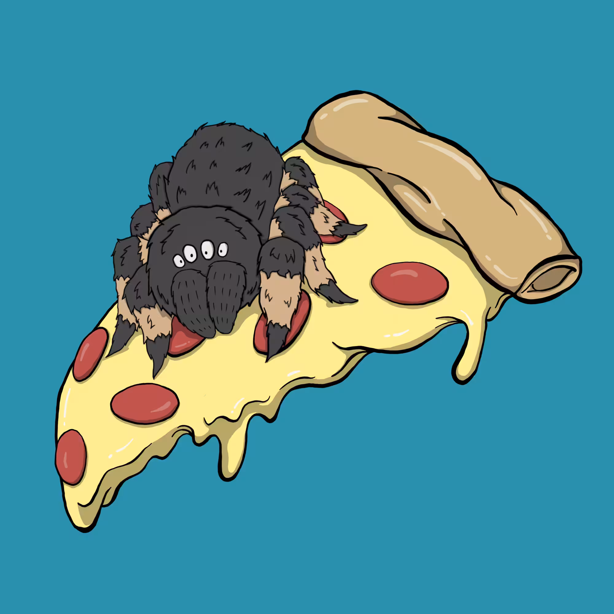 Spider on my pizza