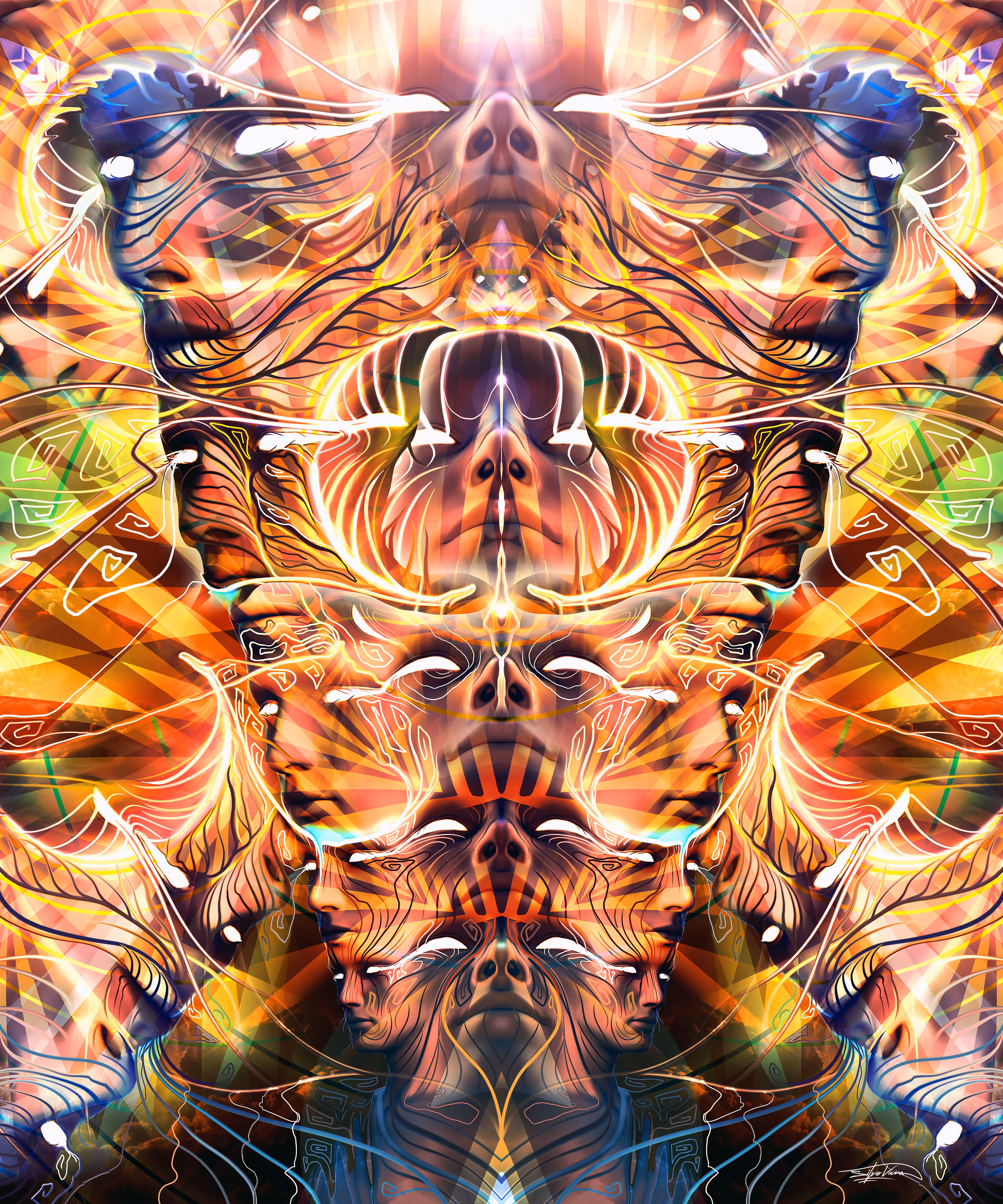 Uplit by Fire