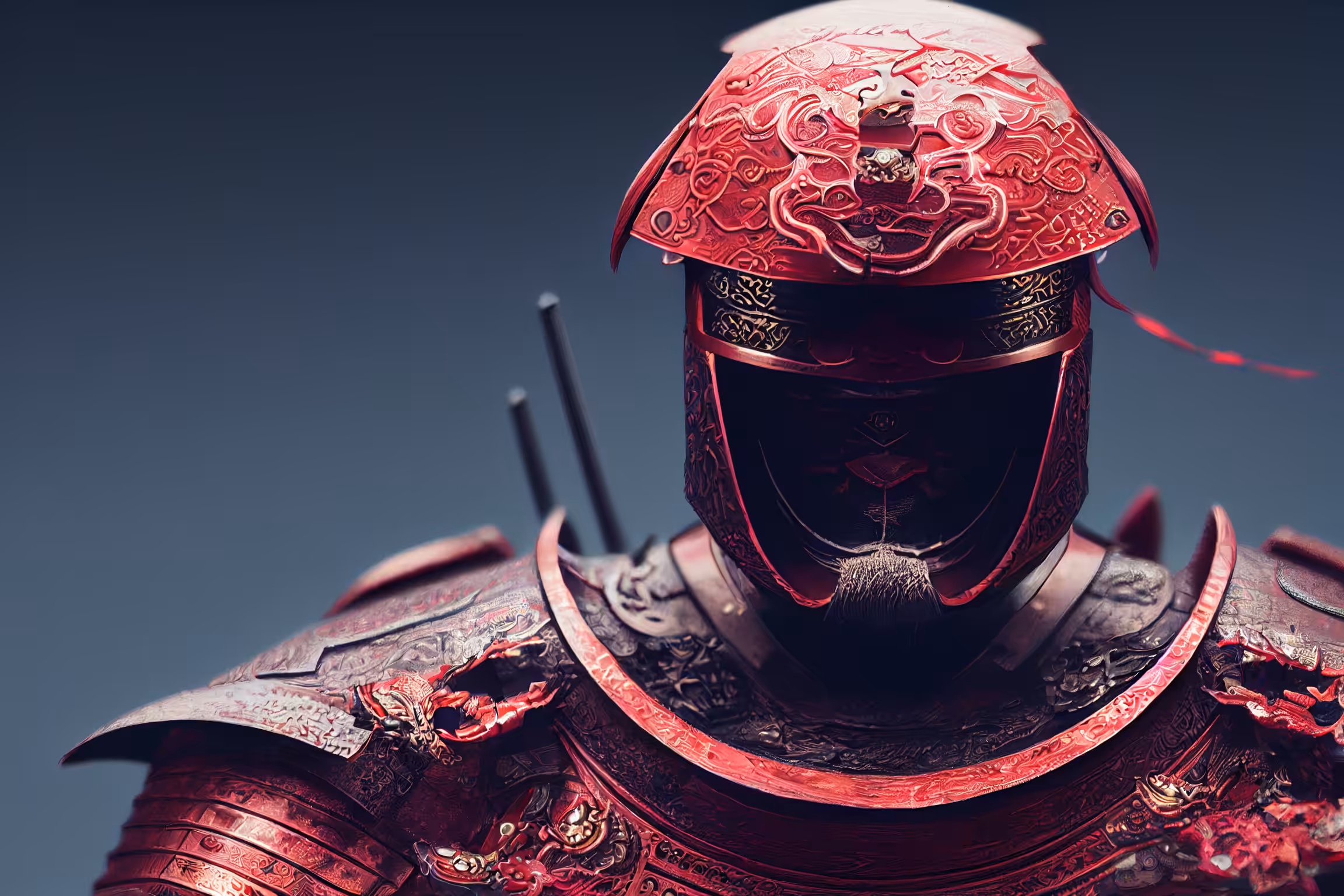 japan Art: Red Samurai